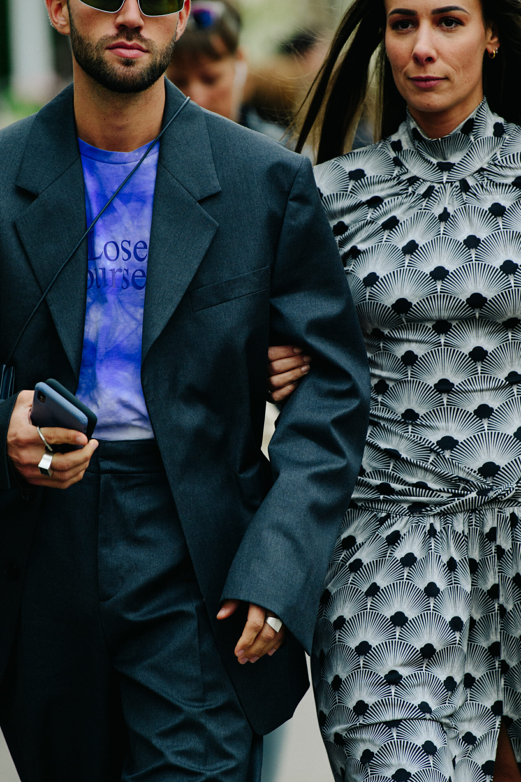 Couple wearing suit and dress