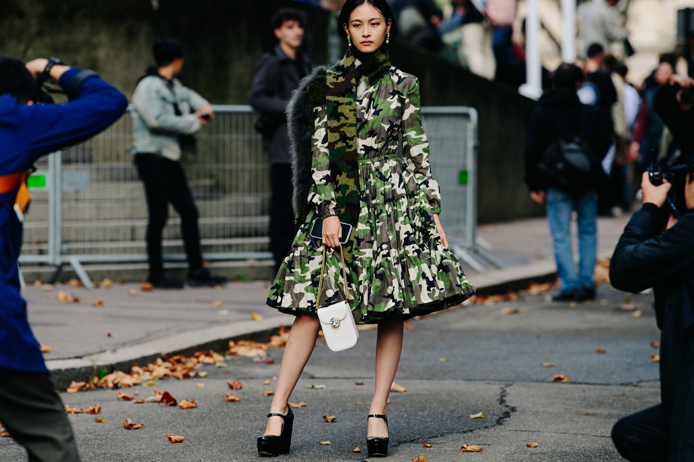 Woman wearing Miu Miu