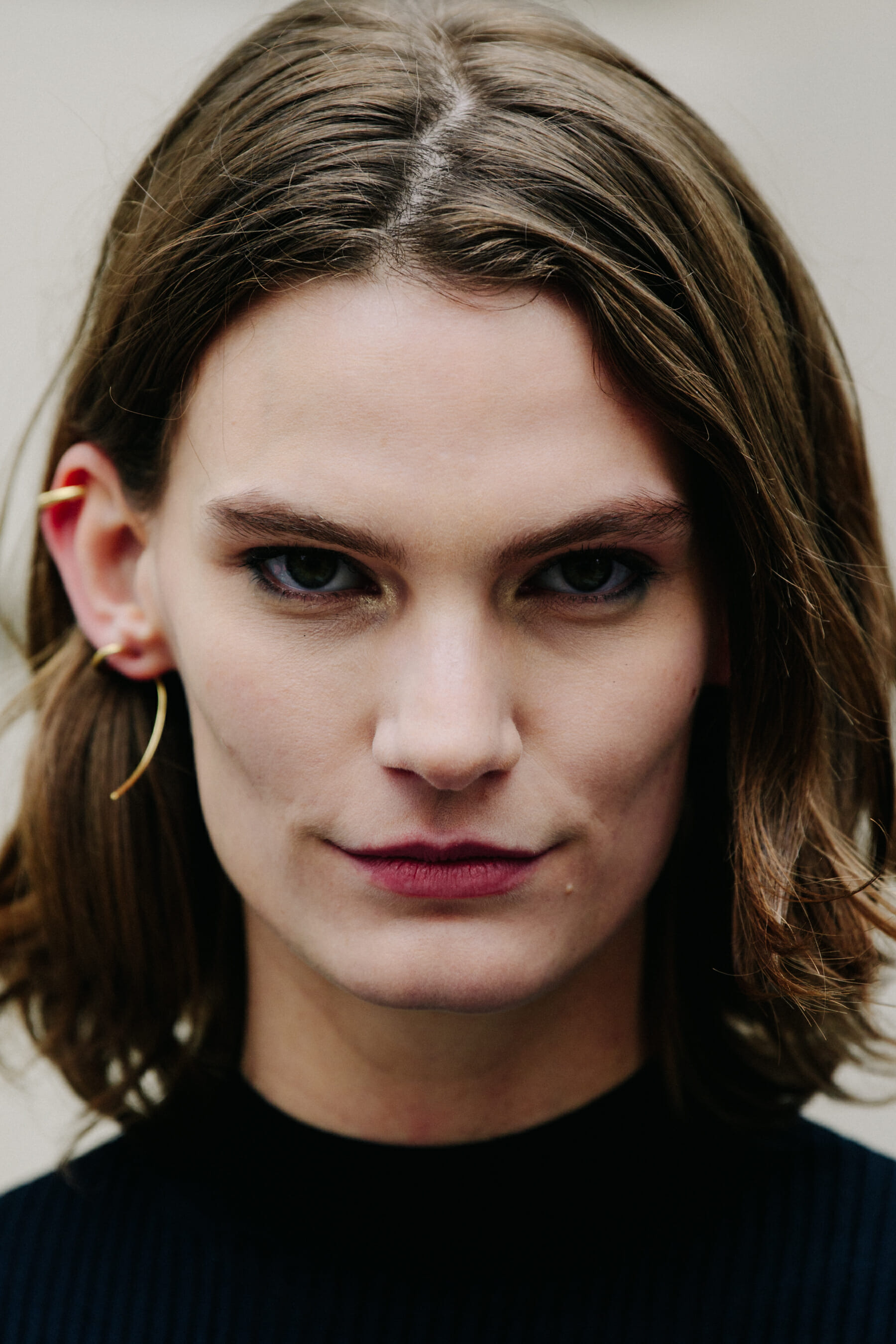 Model with high cheekbones