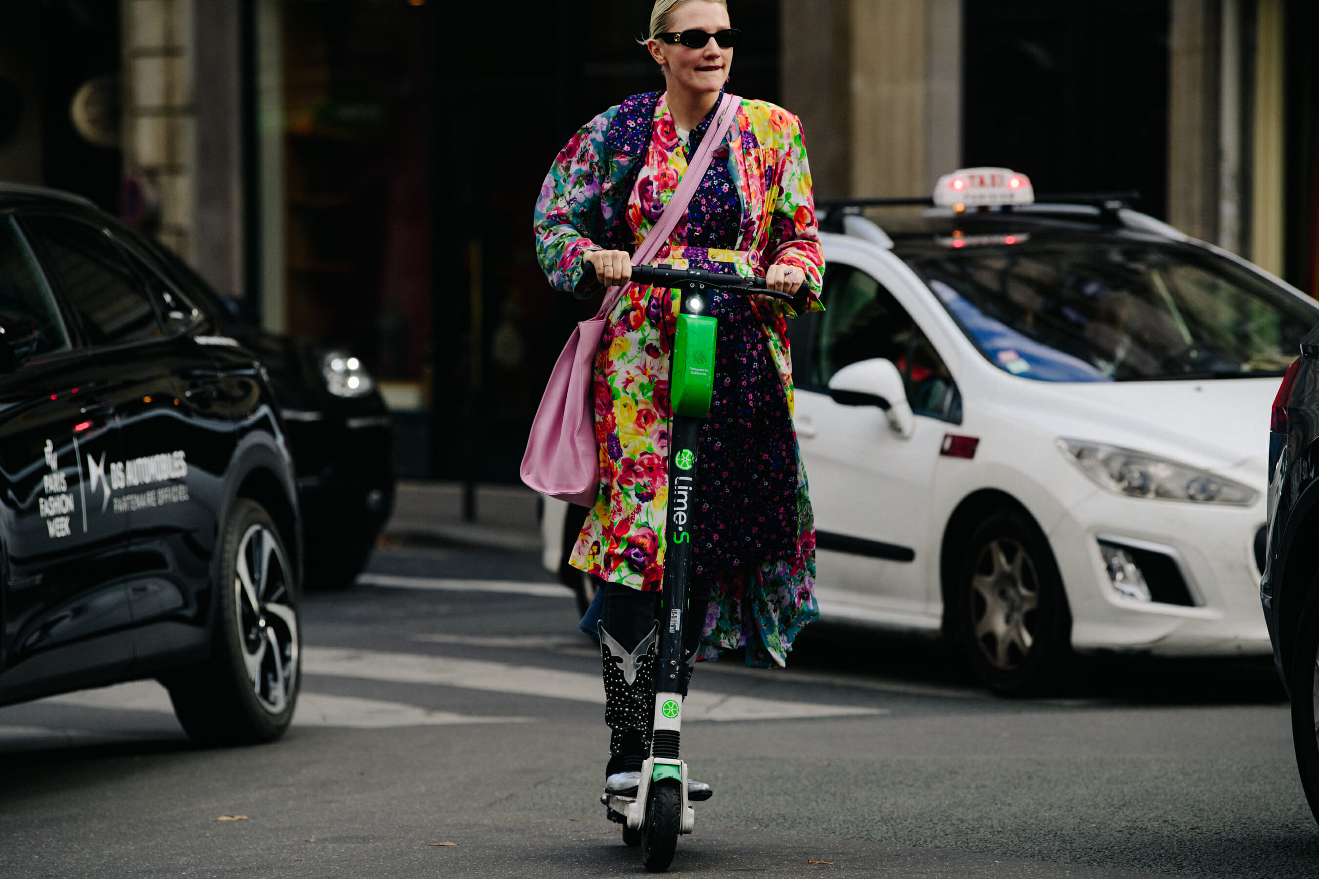 Stylist wearing floral dress