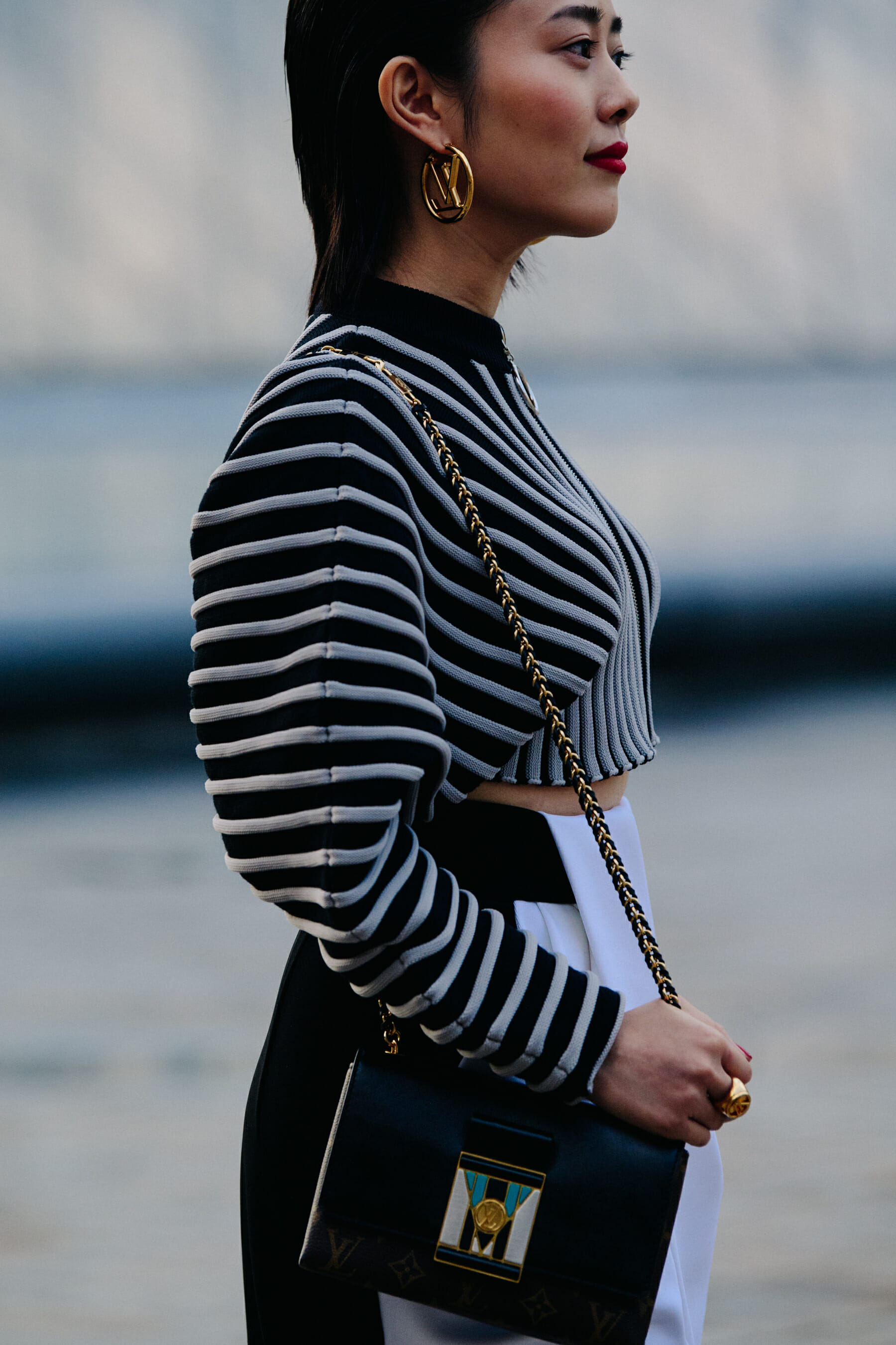 Woman wearing Louis Vuitton