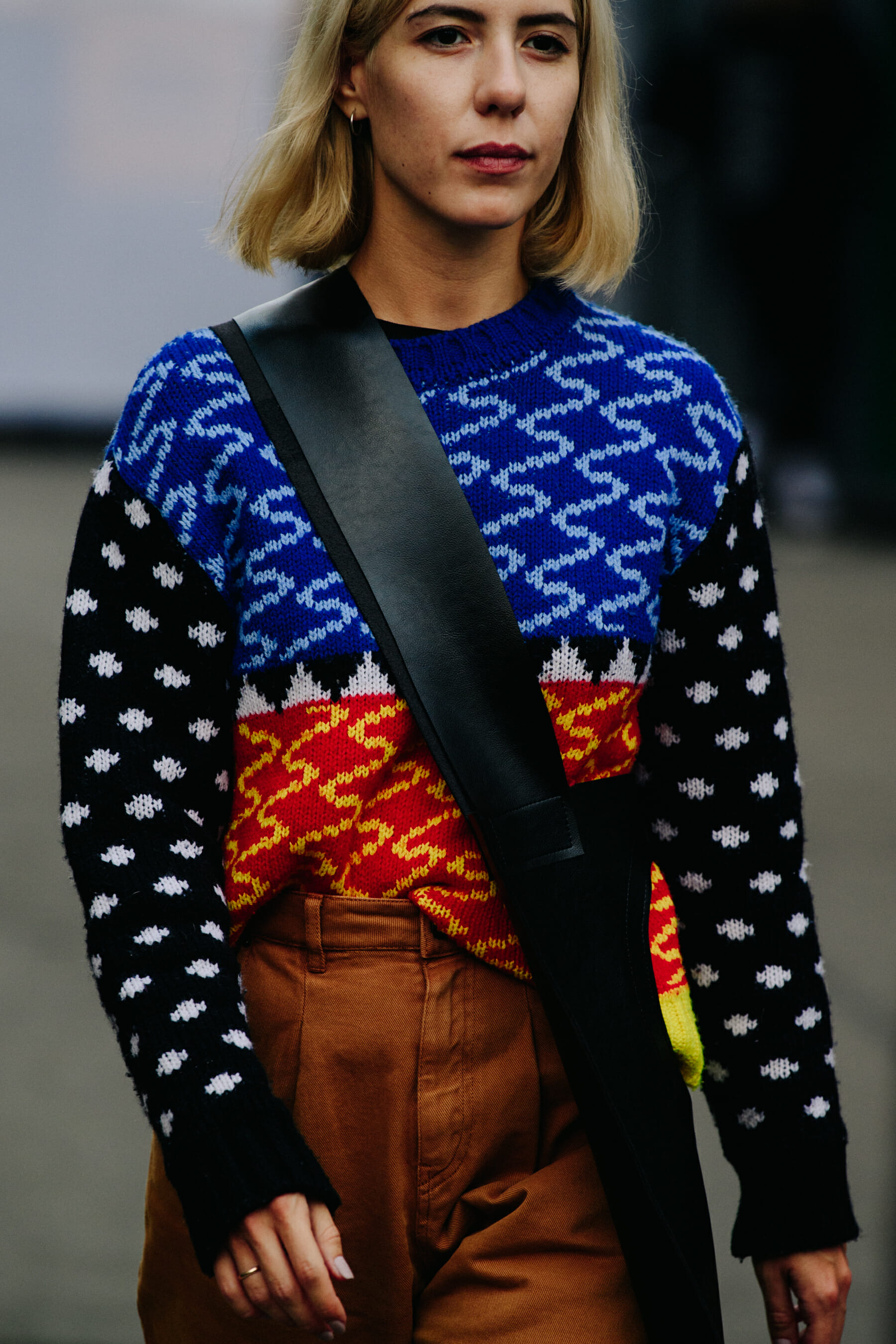 Woman wearing wool jumper