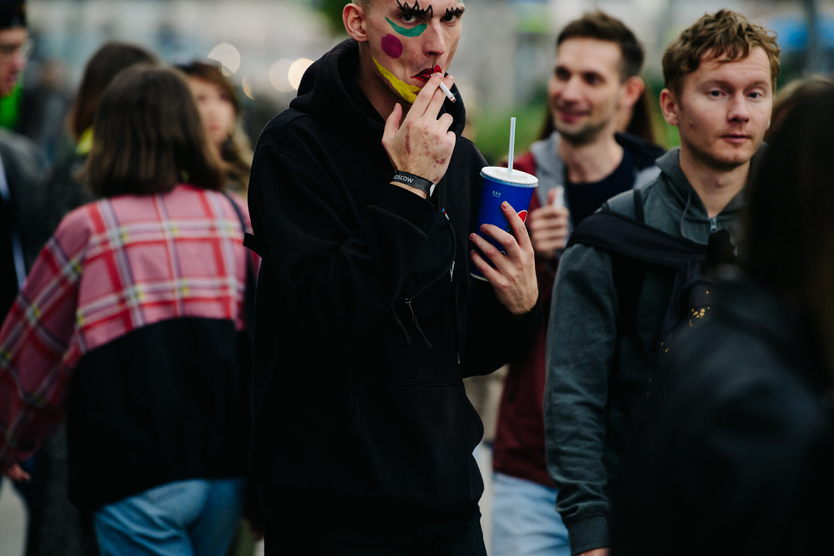 Man wearing facepaint