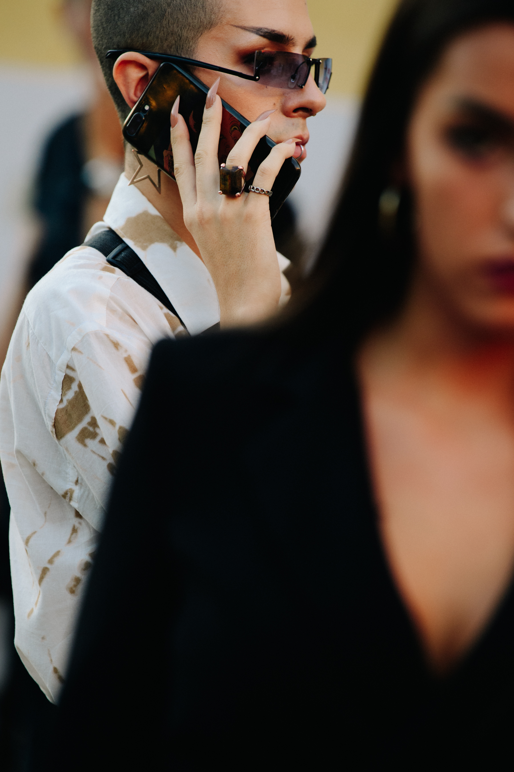 Man wearing fake nails