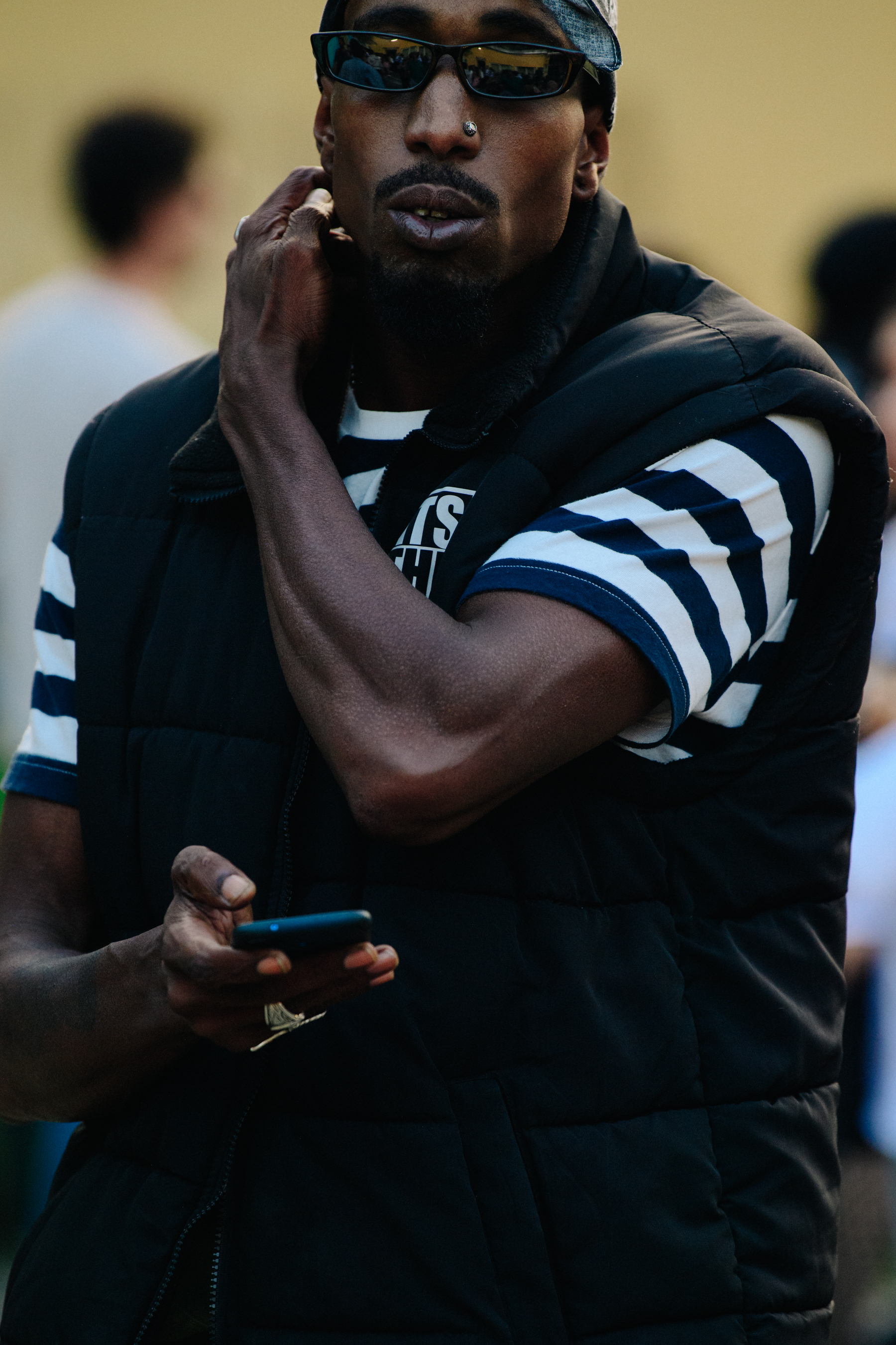Man wearing black vest