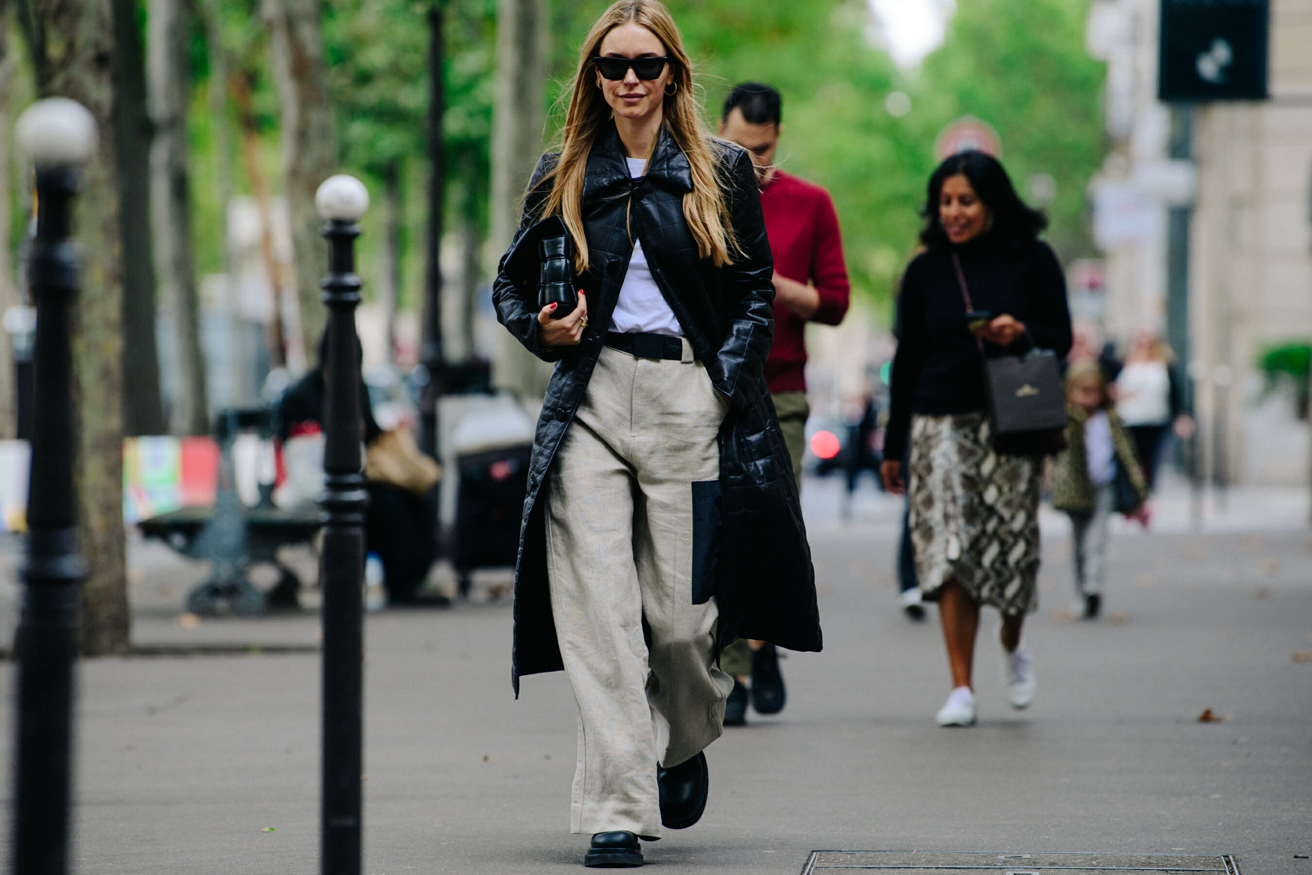 Danish woman wearing leather jacket