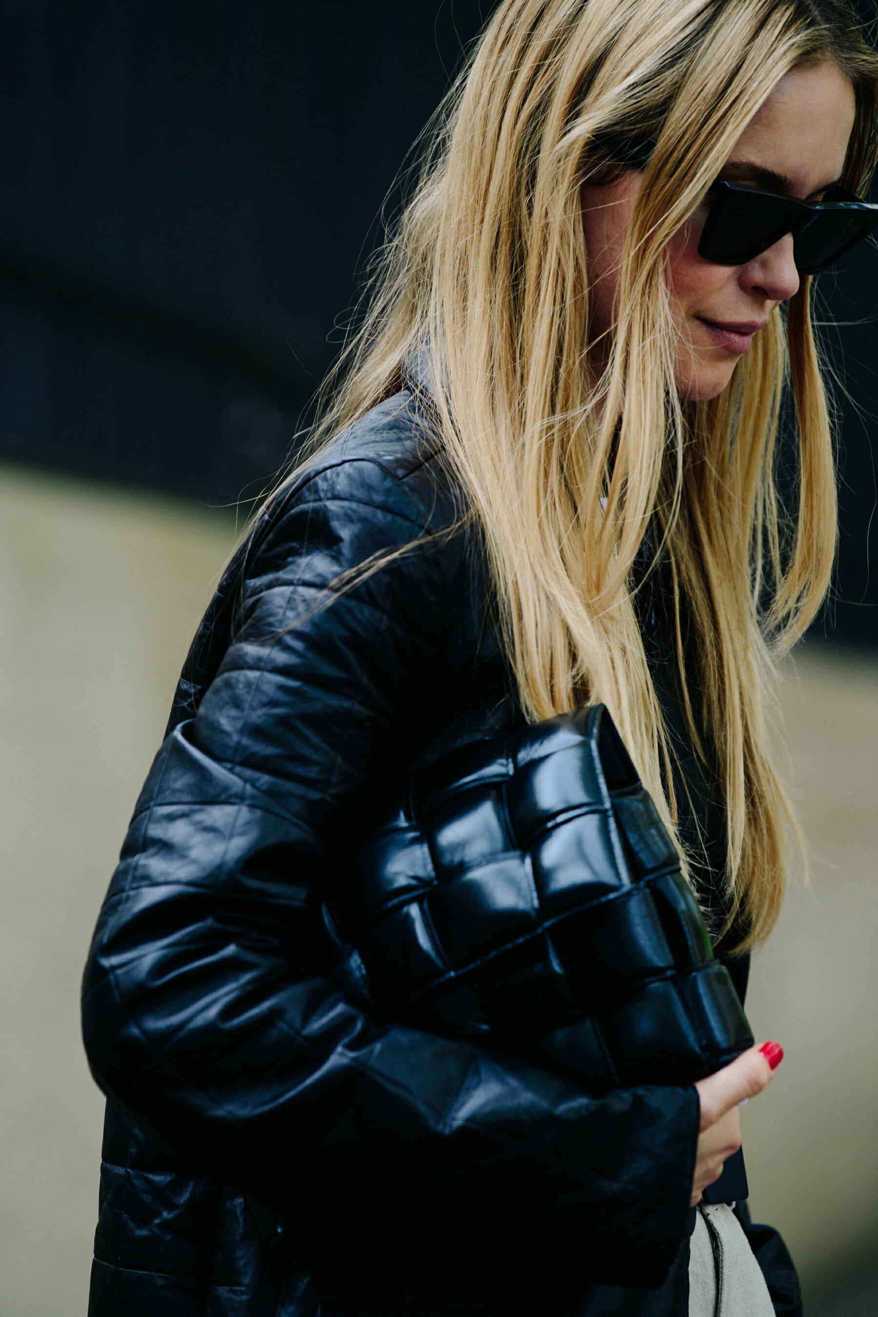 Danish woman wearing leather jacket