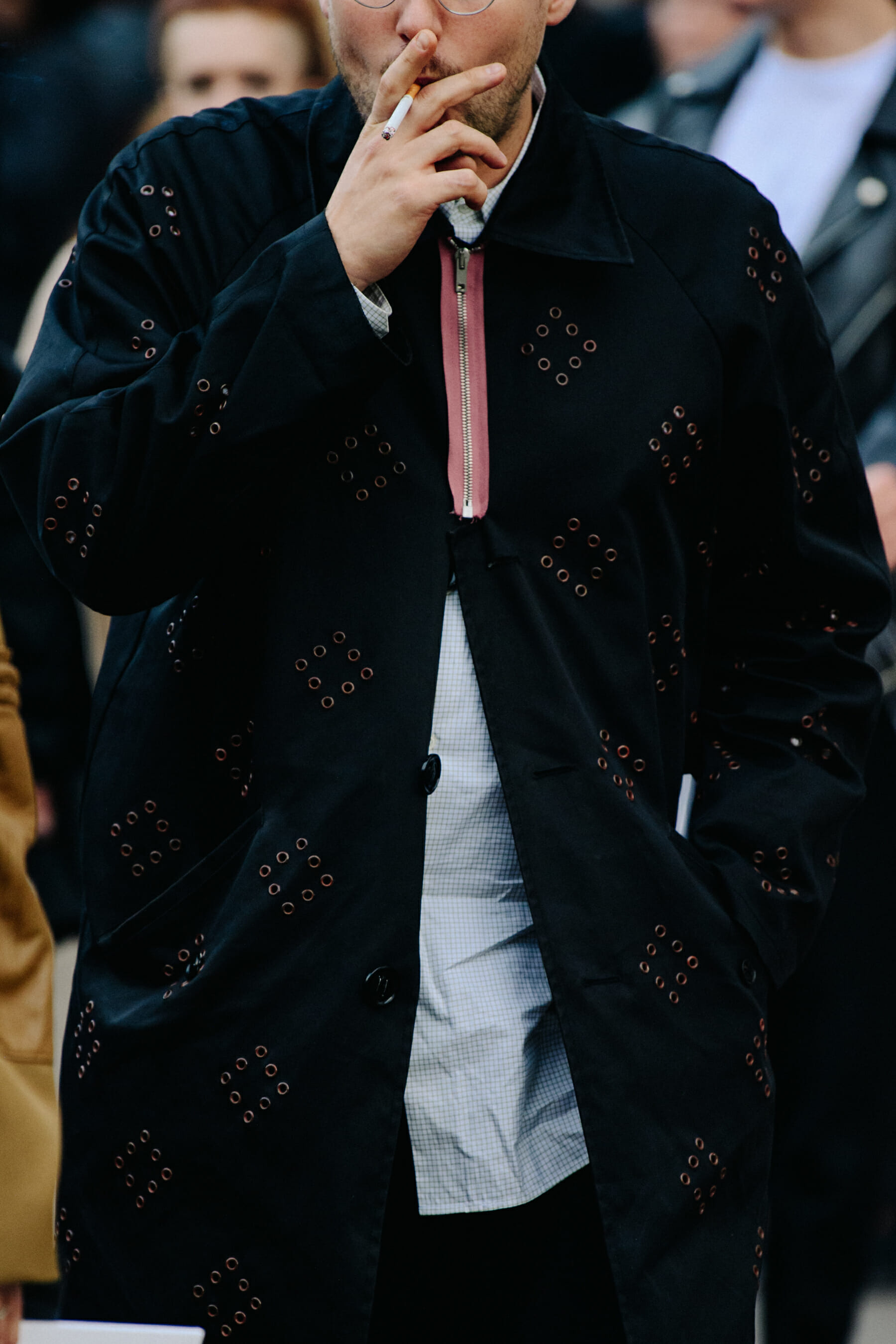 Man wearing black coat