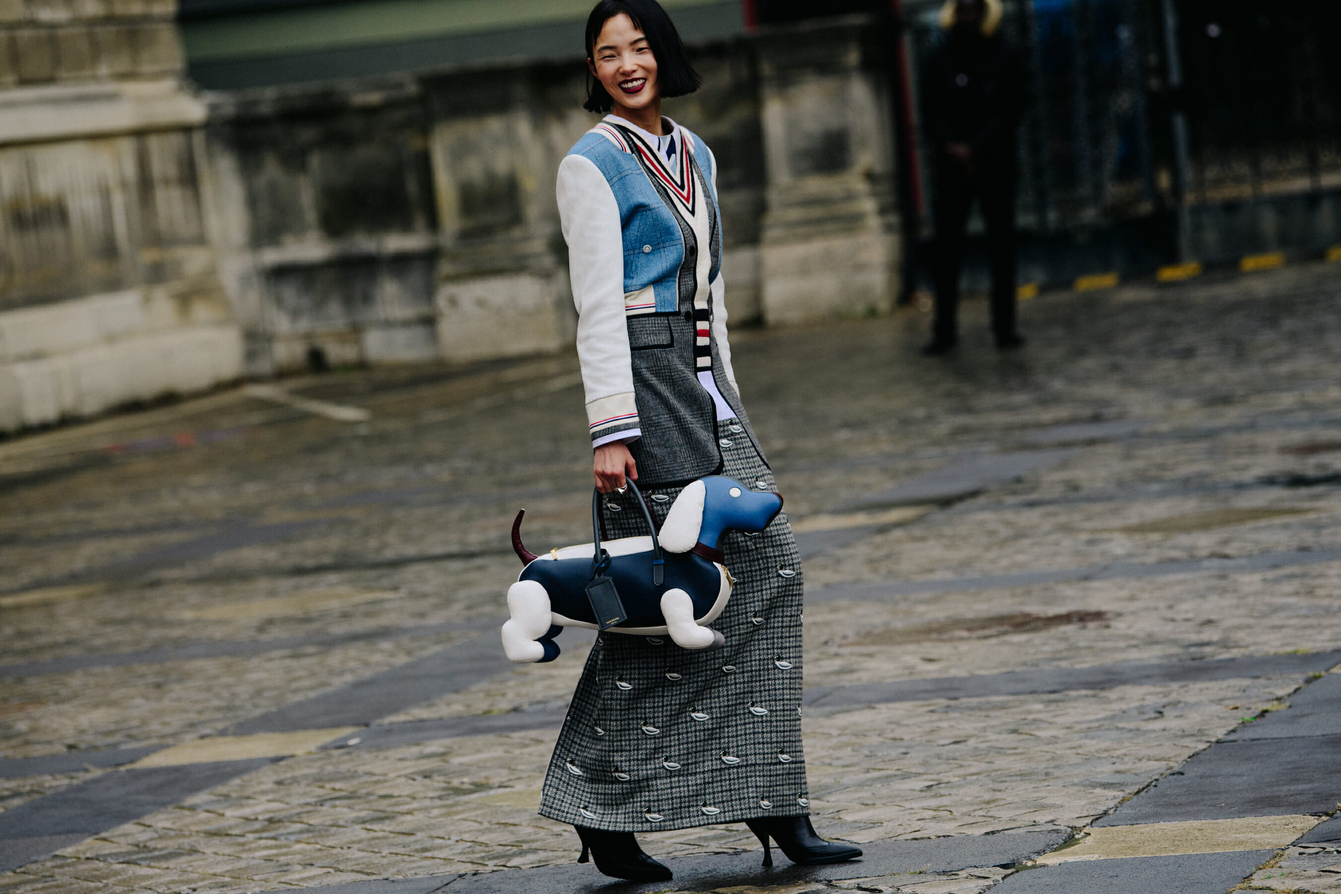 Chinese model wearing Thom Browne