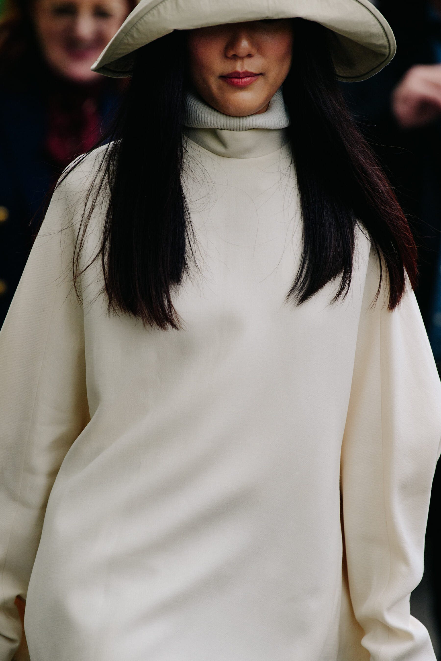 Woman wearing white outfit