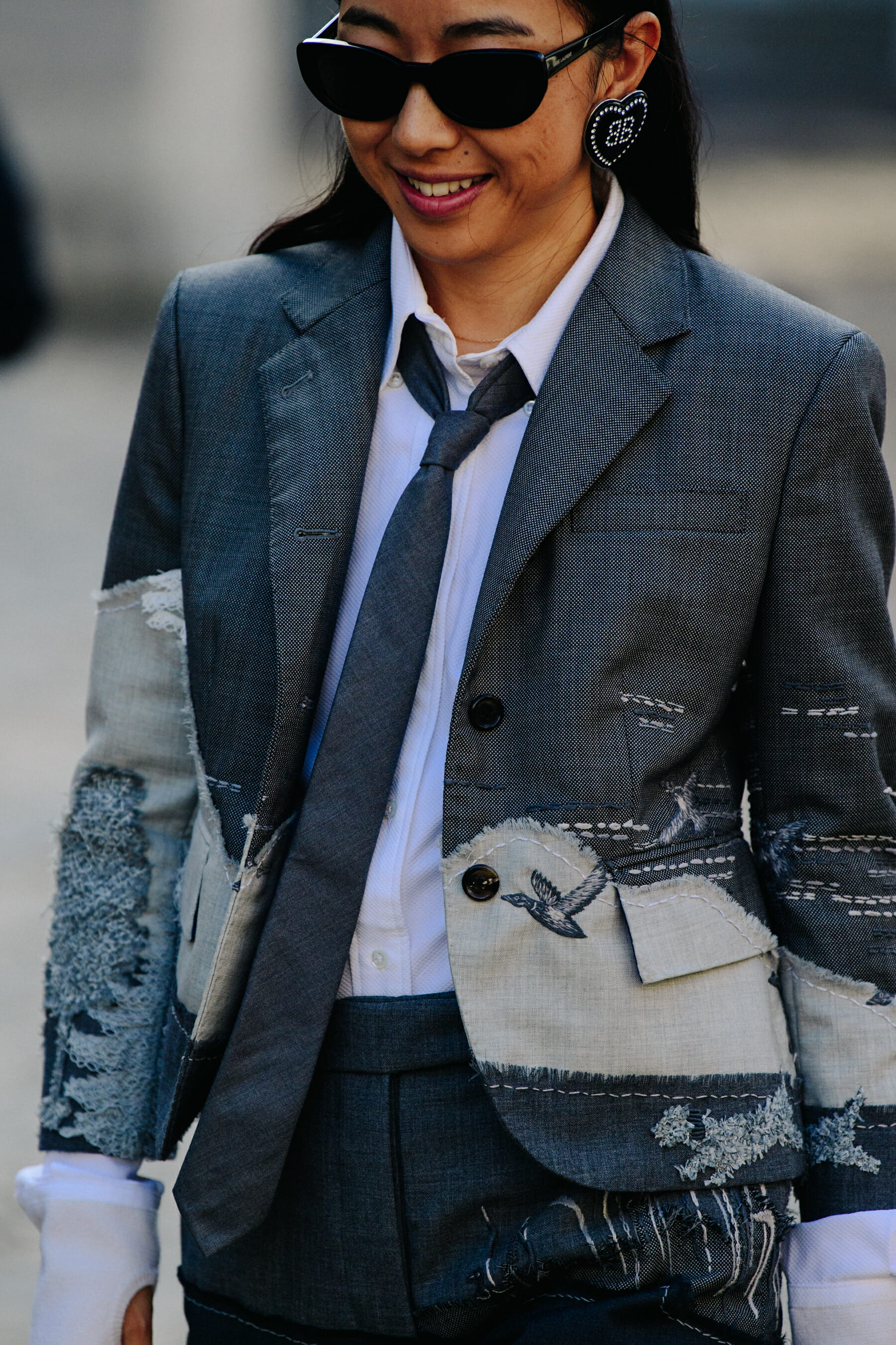 Woman wearing Thom Browne