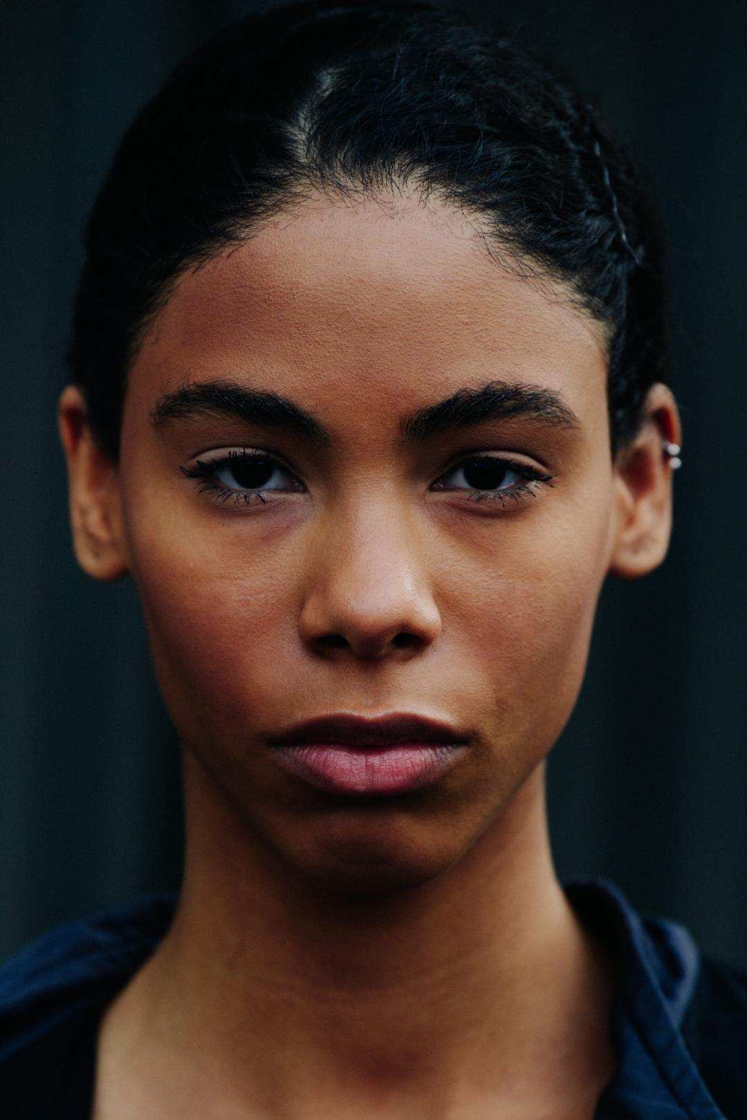 Model with dark eyes