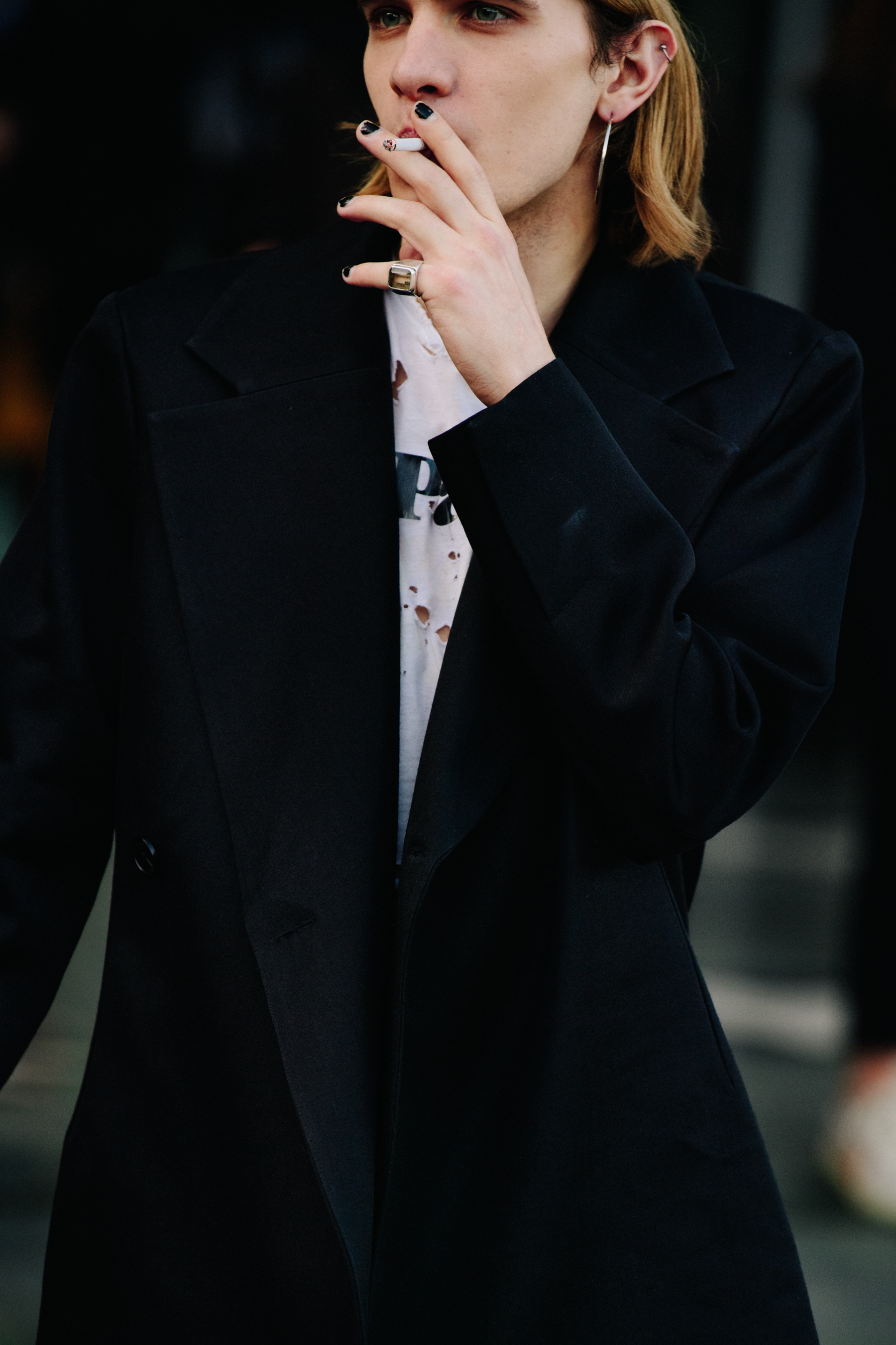 Man wearing black outfit
