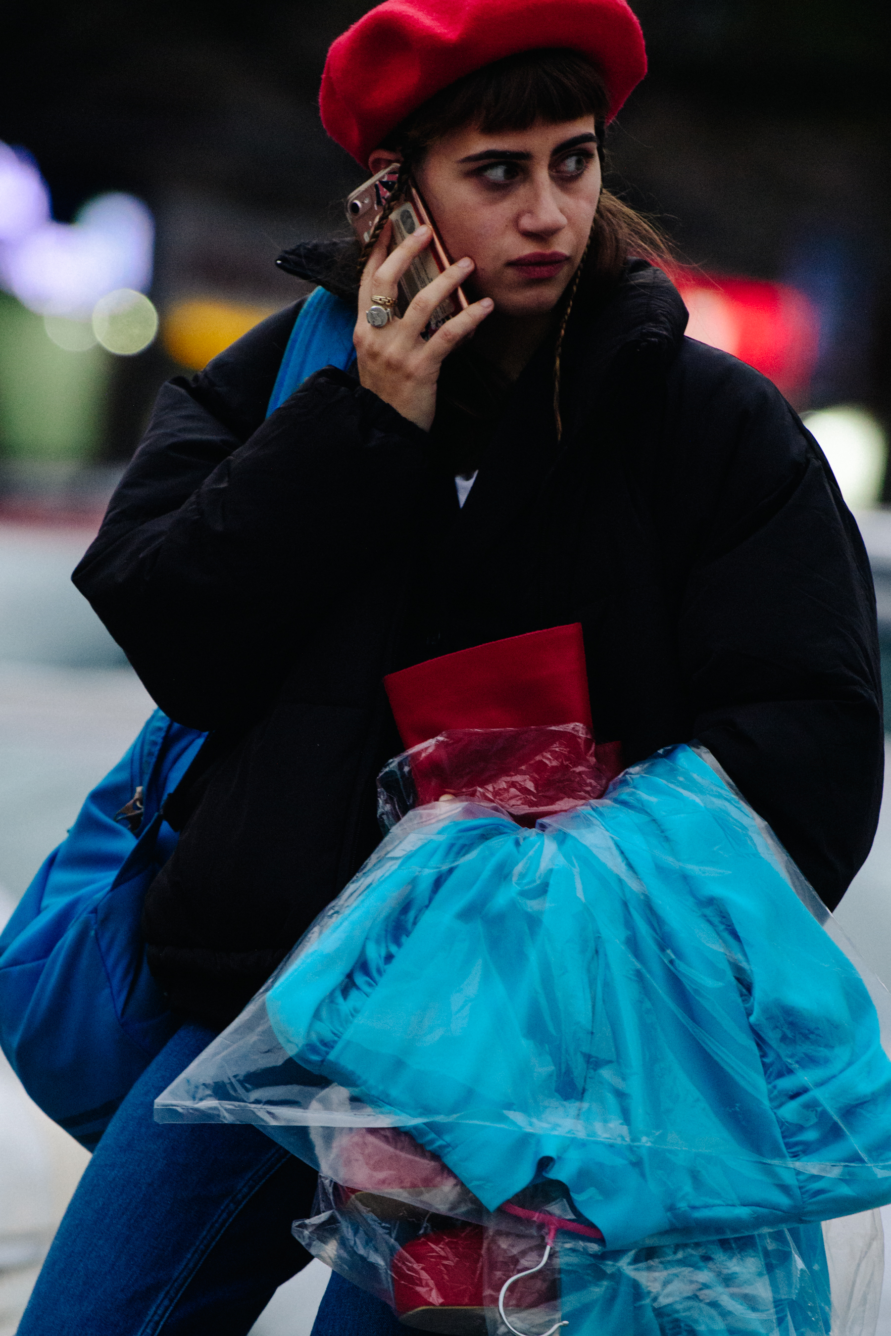 Woman wearing red beret