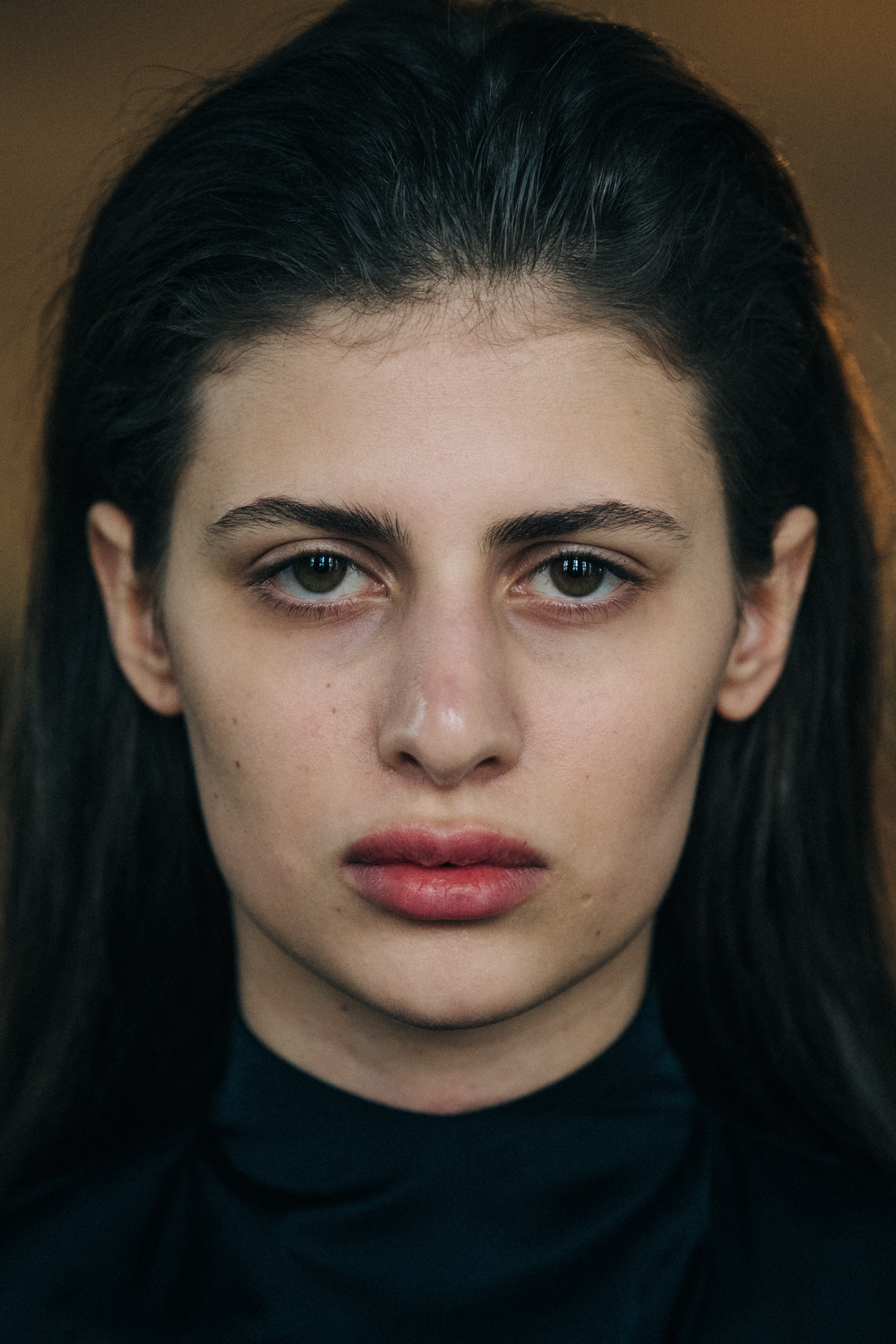 Model with dark hair