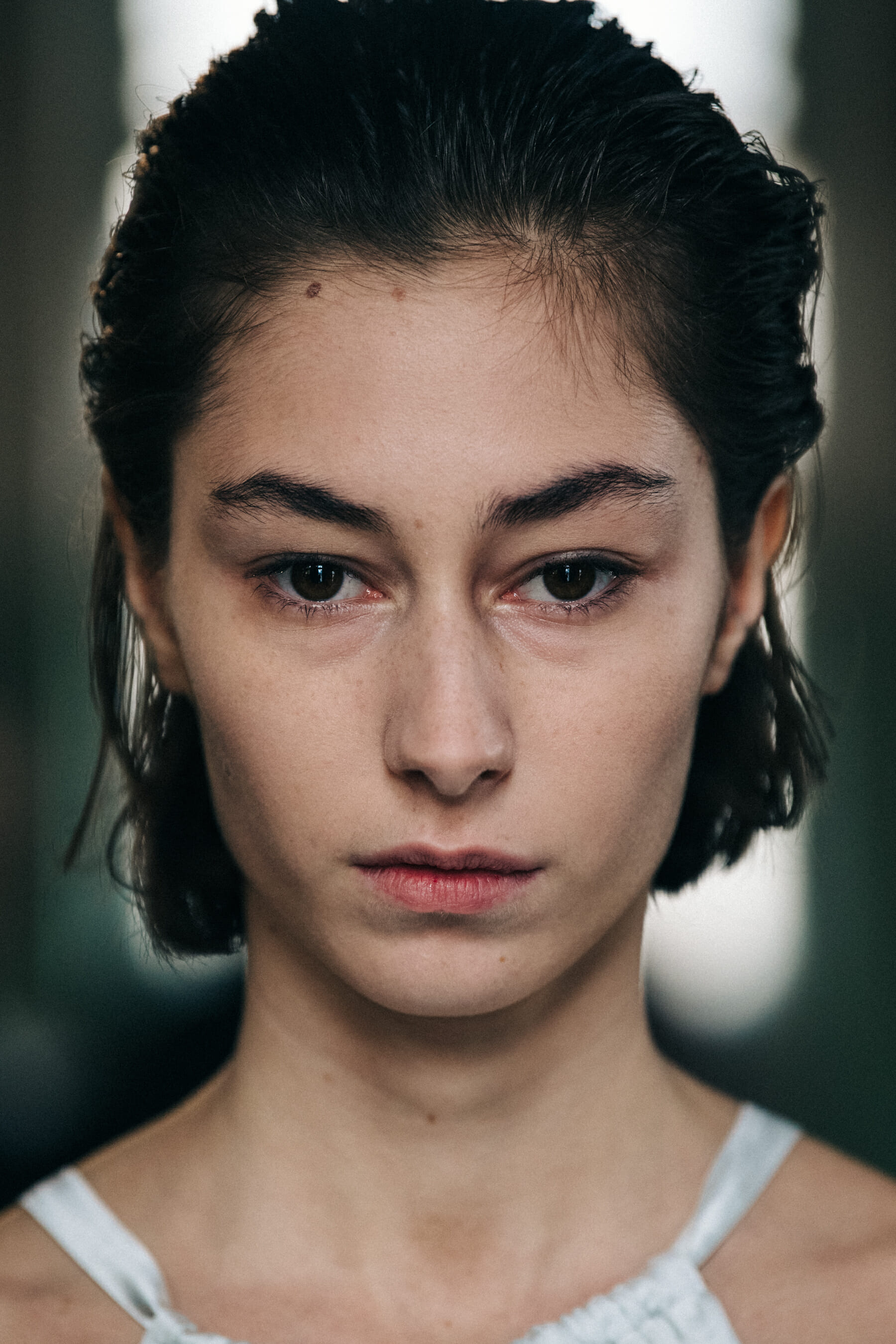Georgian model with dark hair