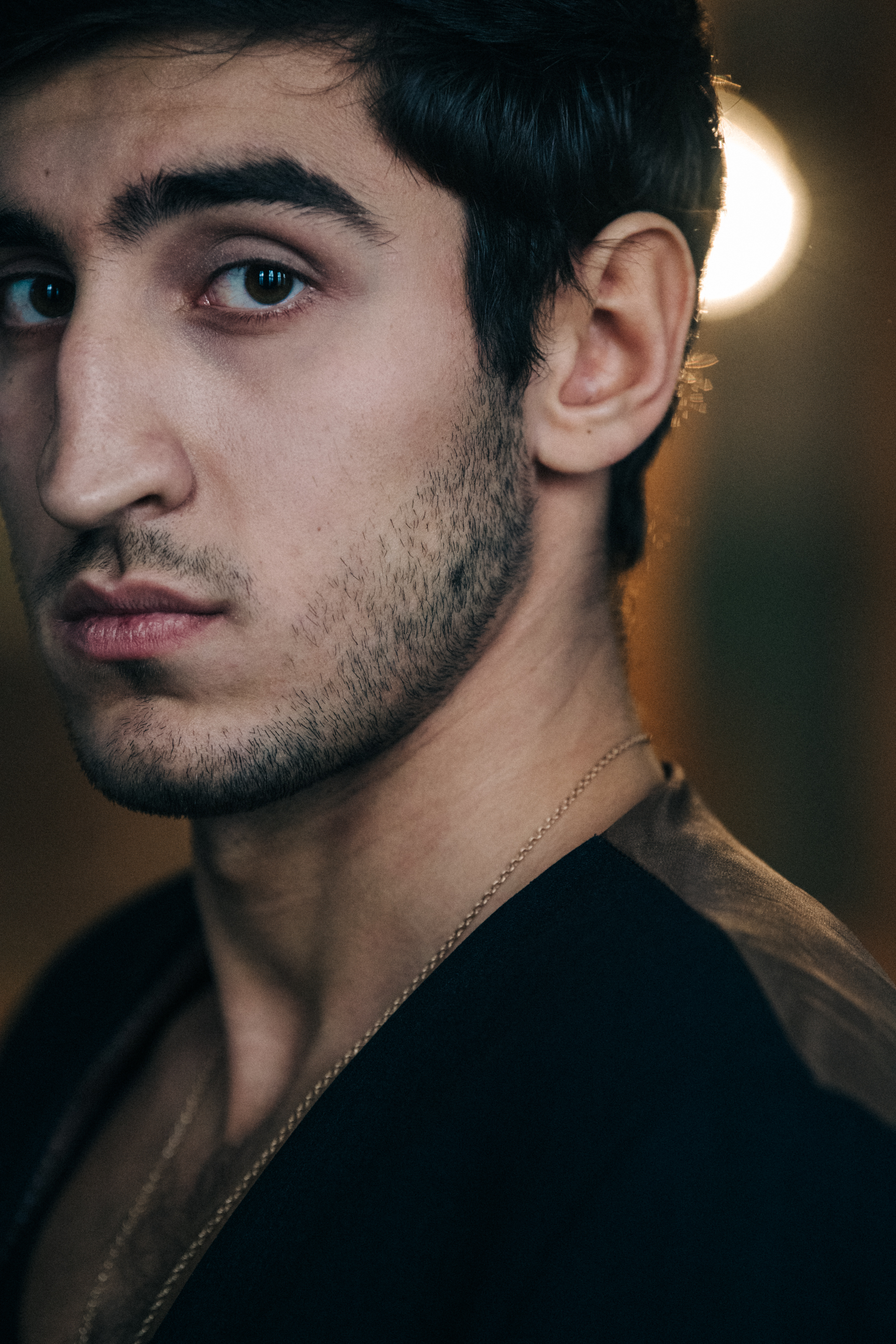 Male model with dark hair