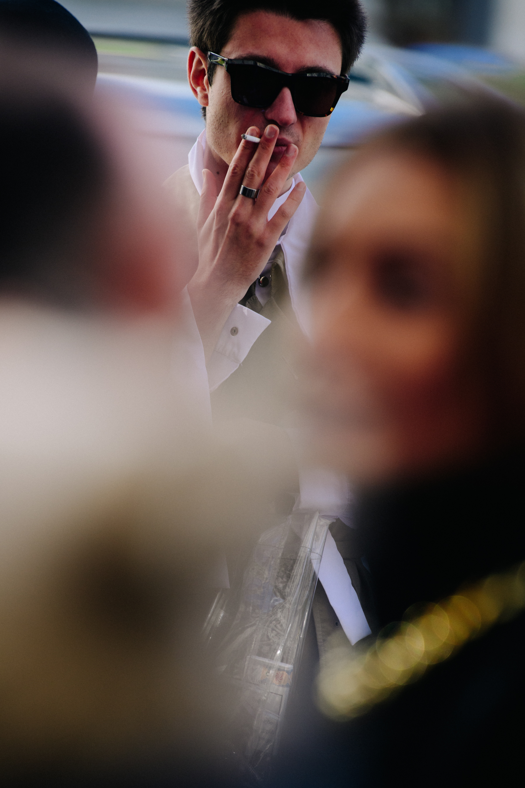 Man smoking cigarette