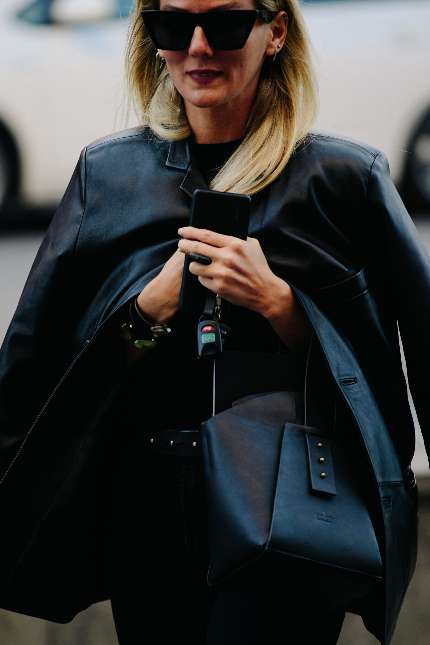 Woman wearing black outfit