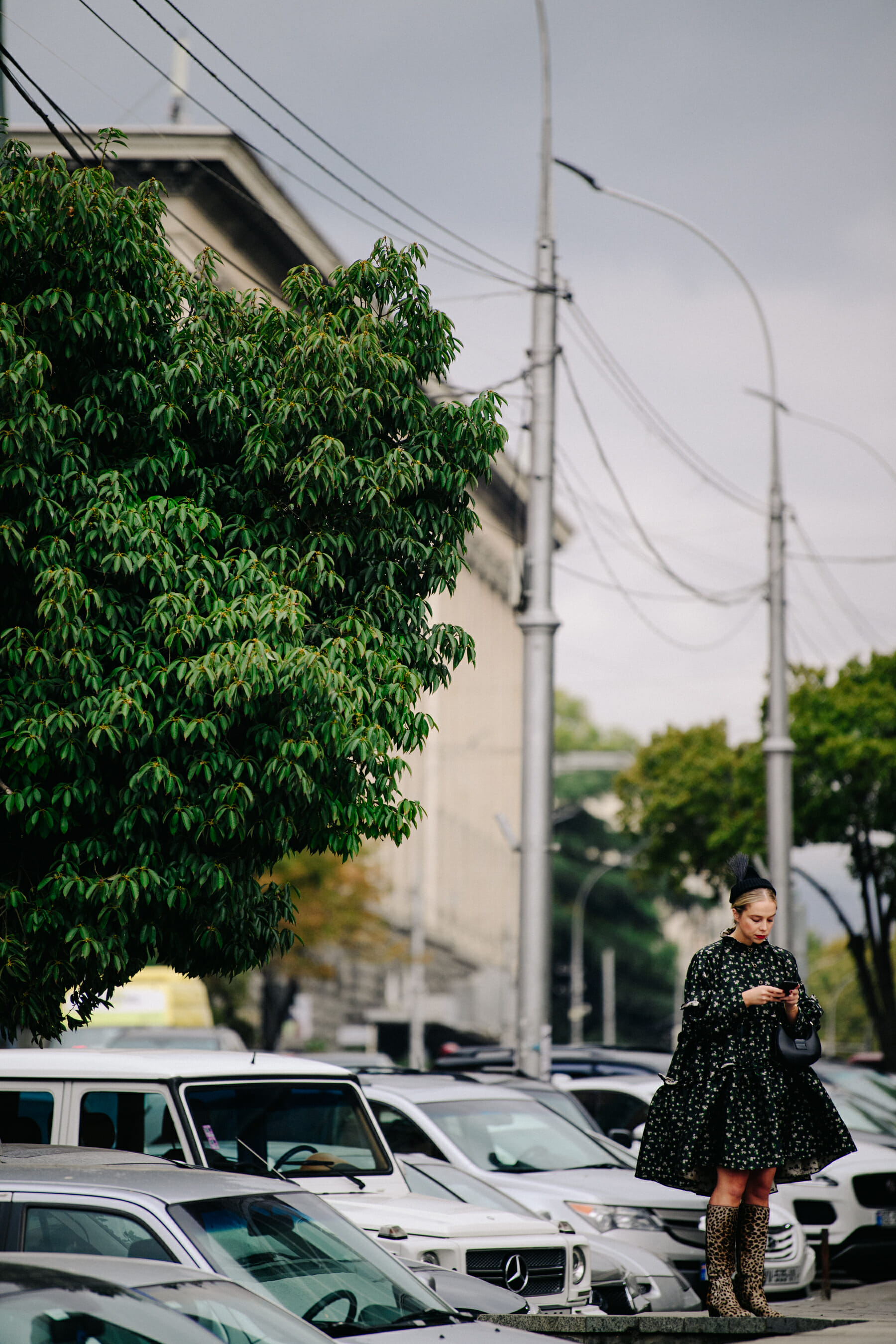 Woman wearing floral dress