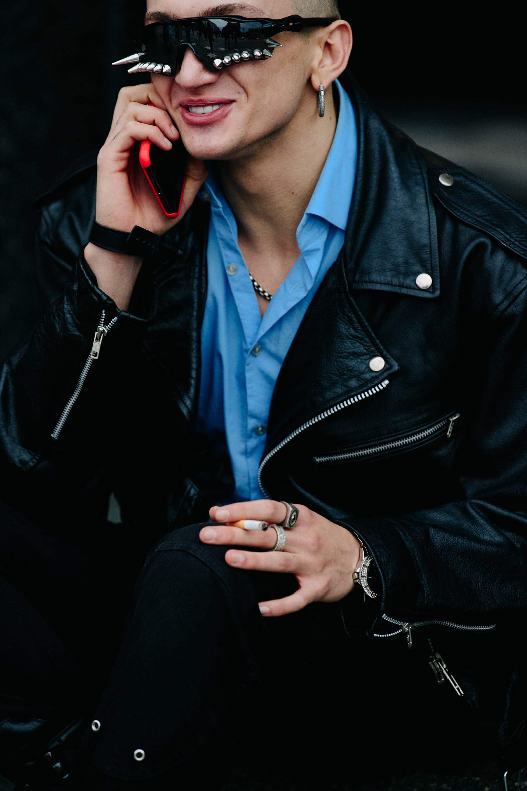 Man wearing Oakley Vetements glasses