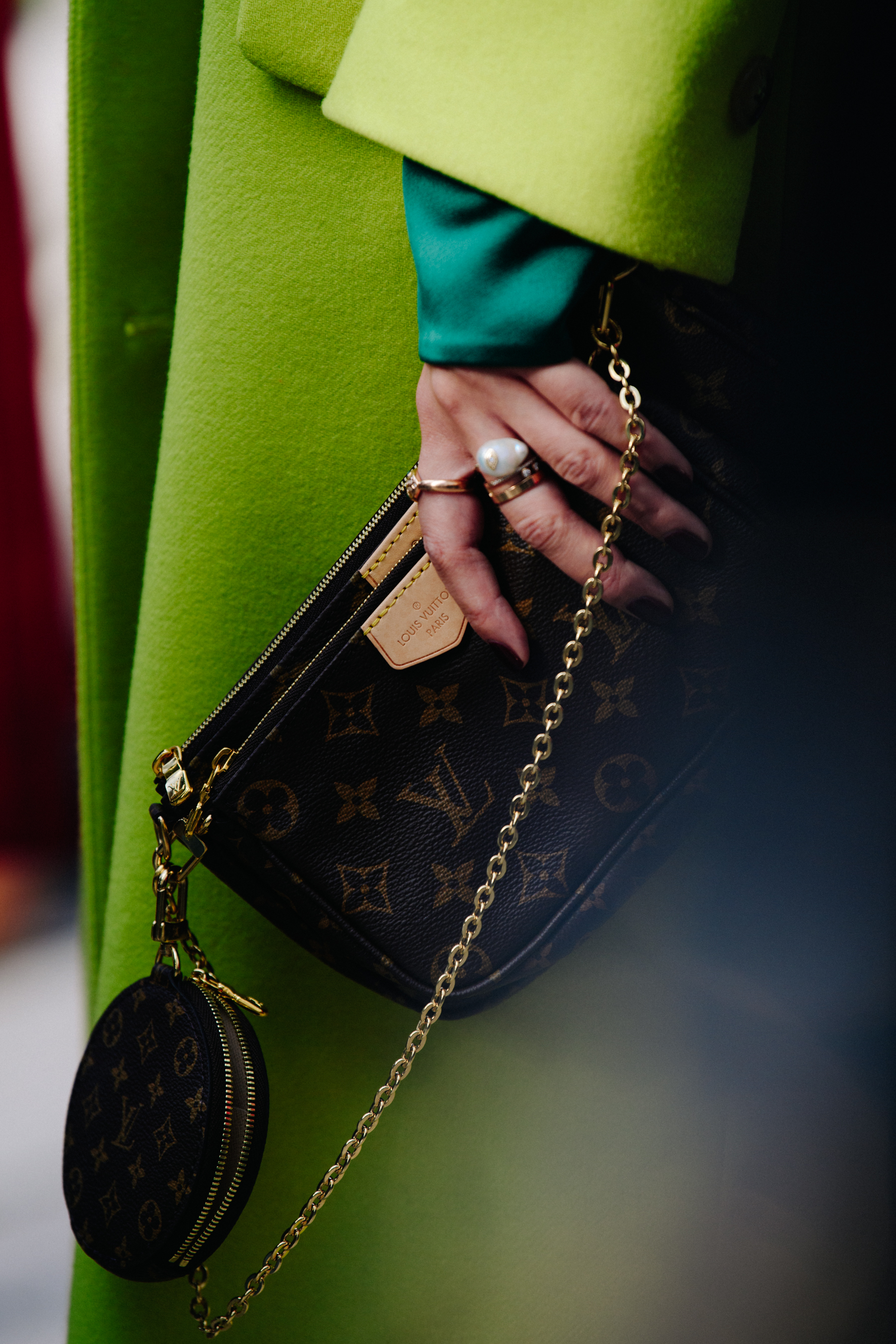 Woman carrying Louis Vuitton bag