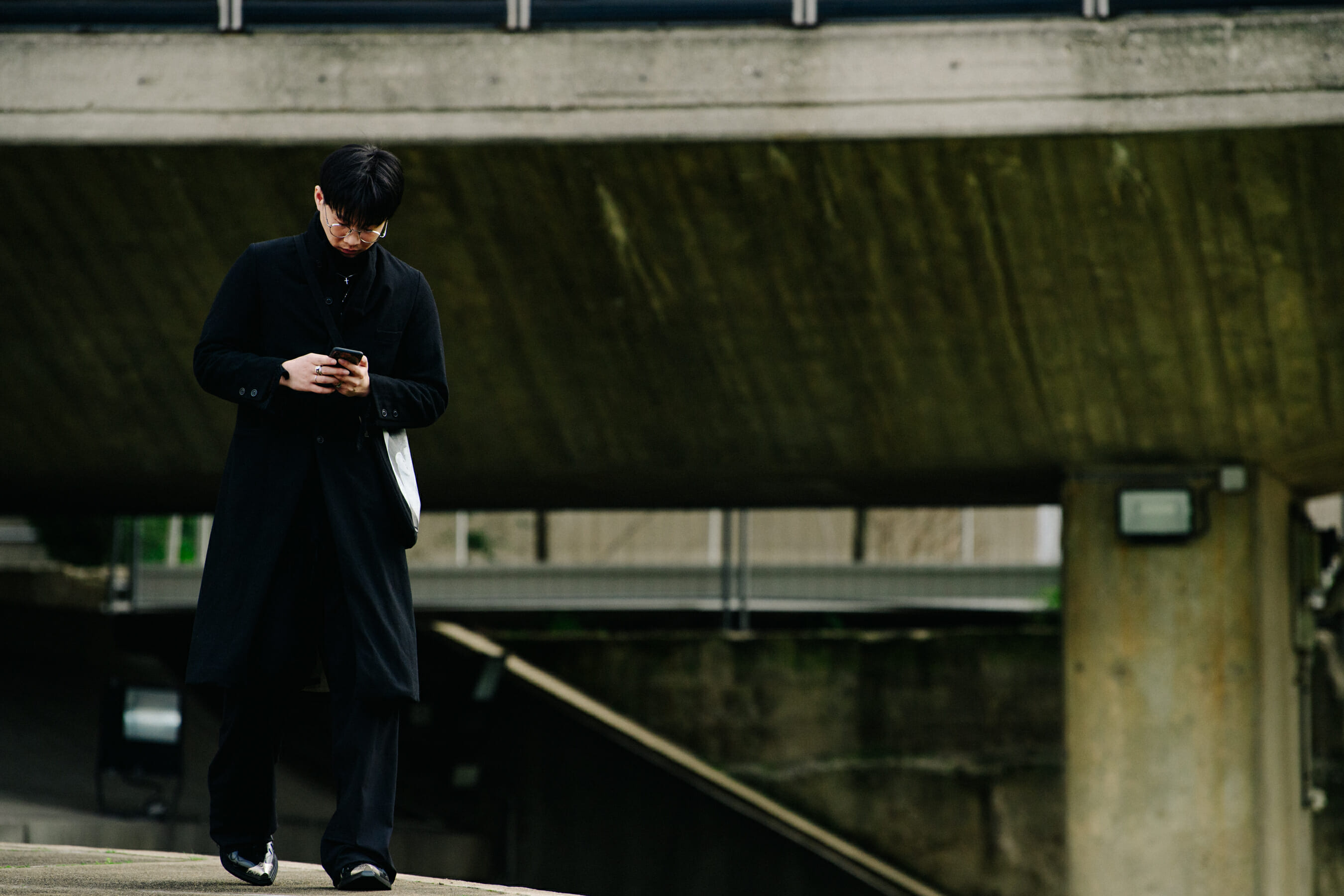 Man wearing black outfit