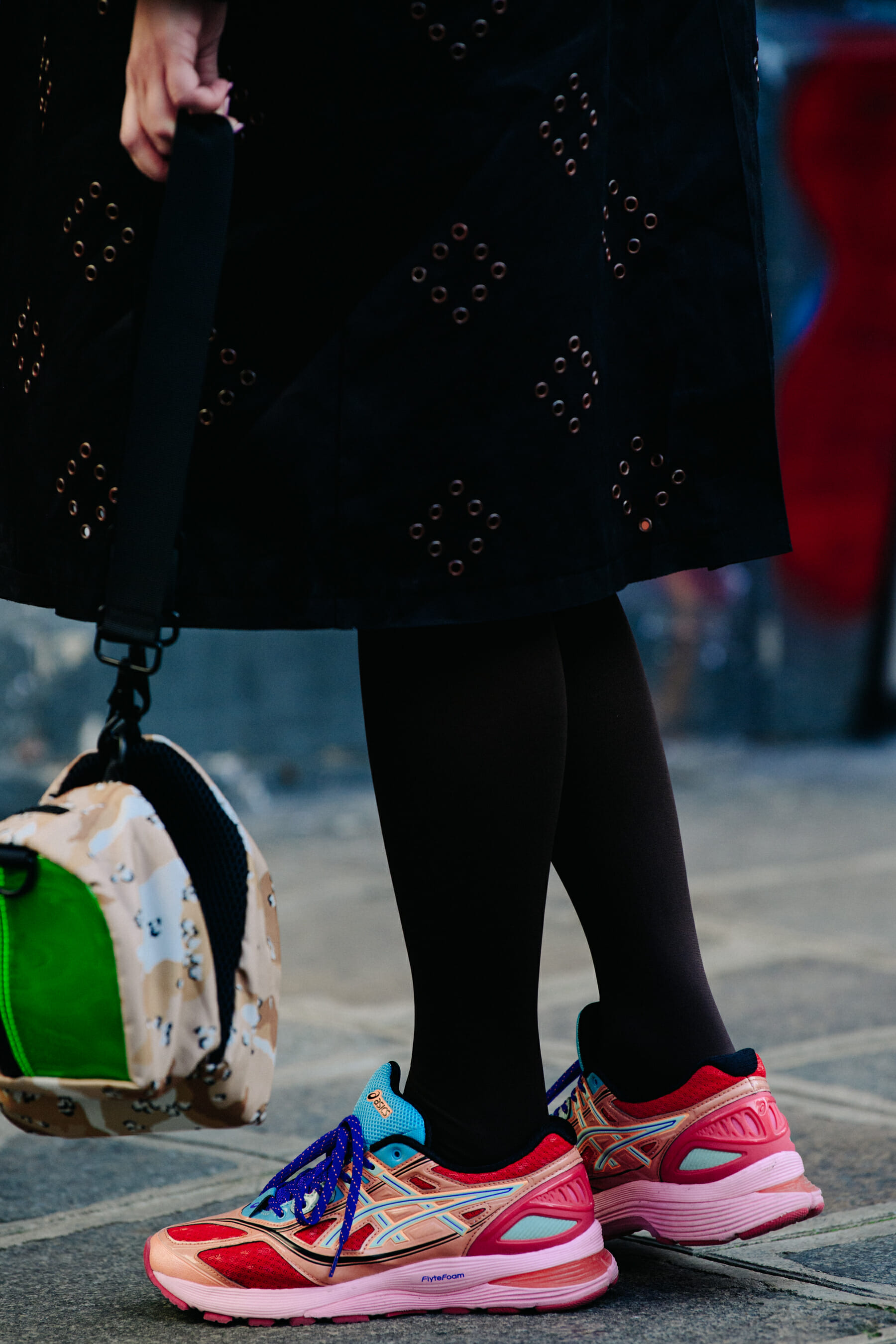Wearing Kiko Asics