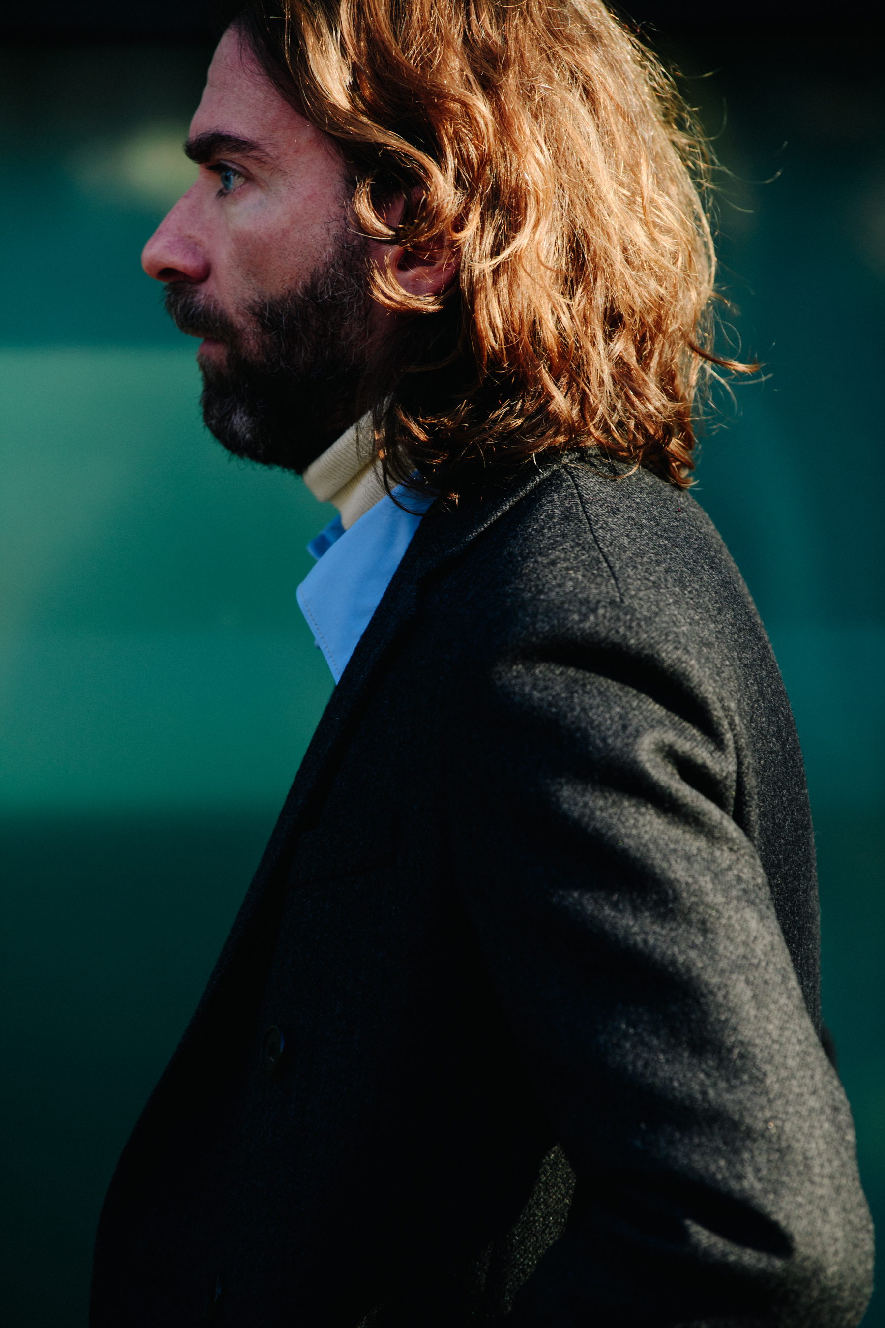 Man wearing blue shirt