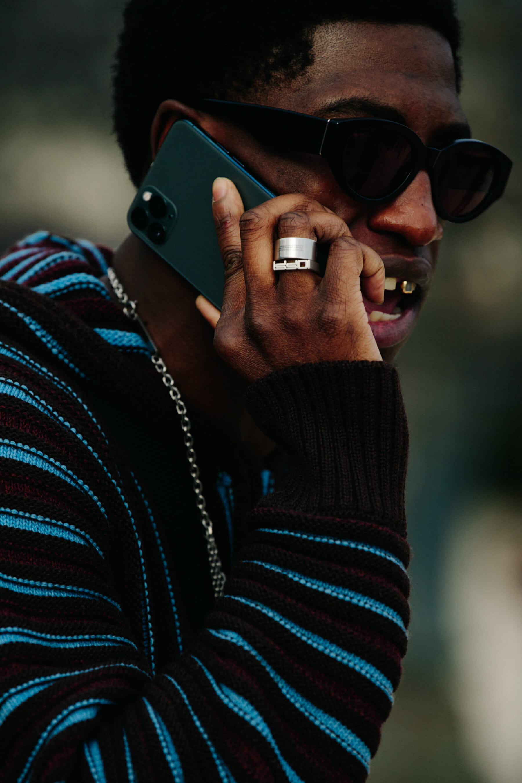 Man wearing silver rings