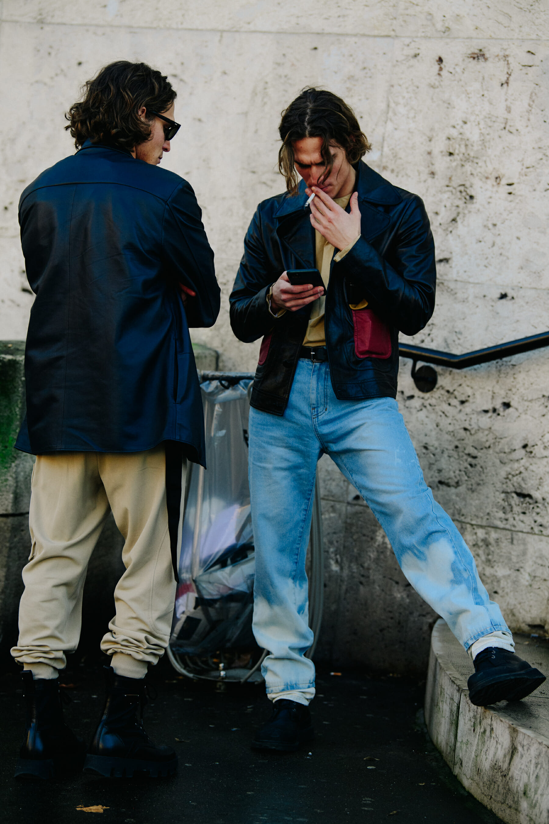 Two men smoking