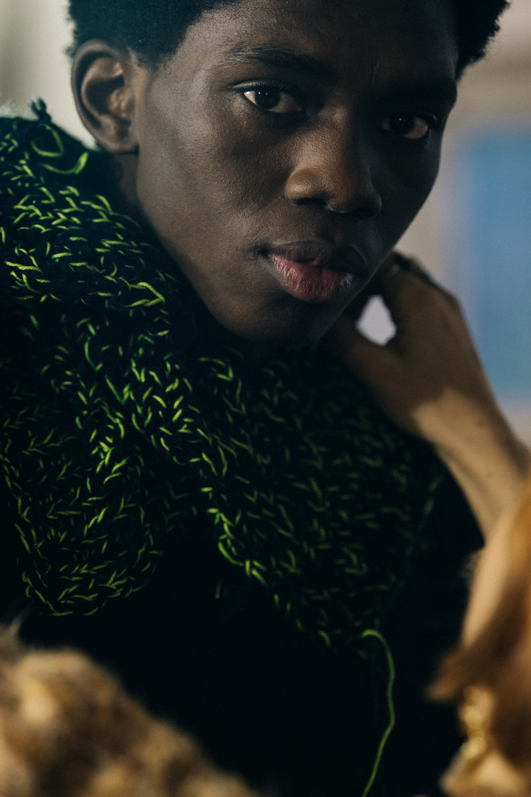 Models wearing dark outfits
