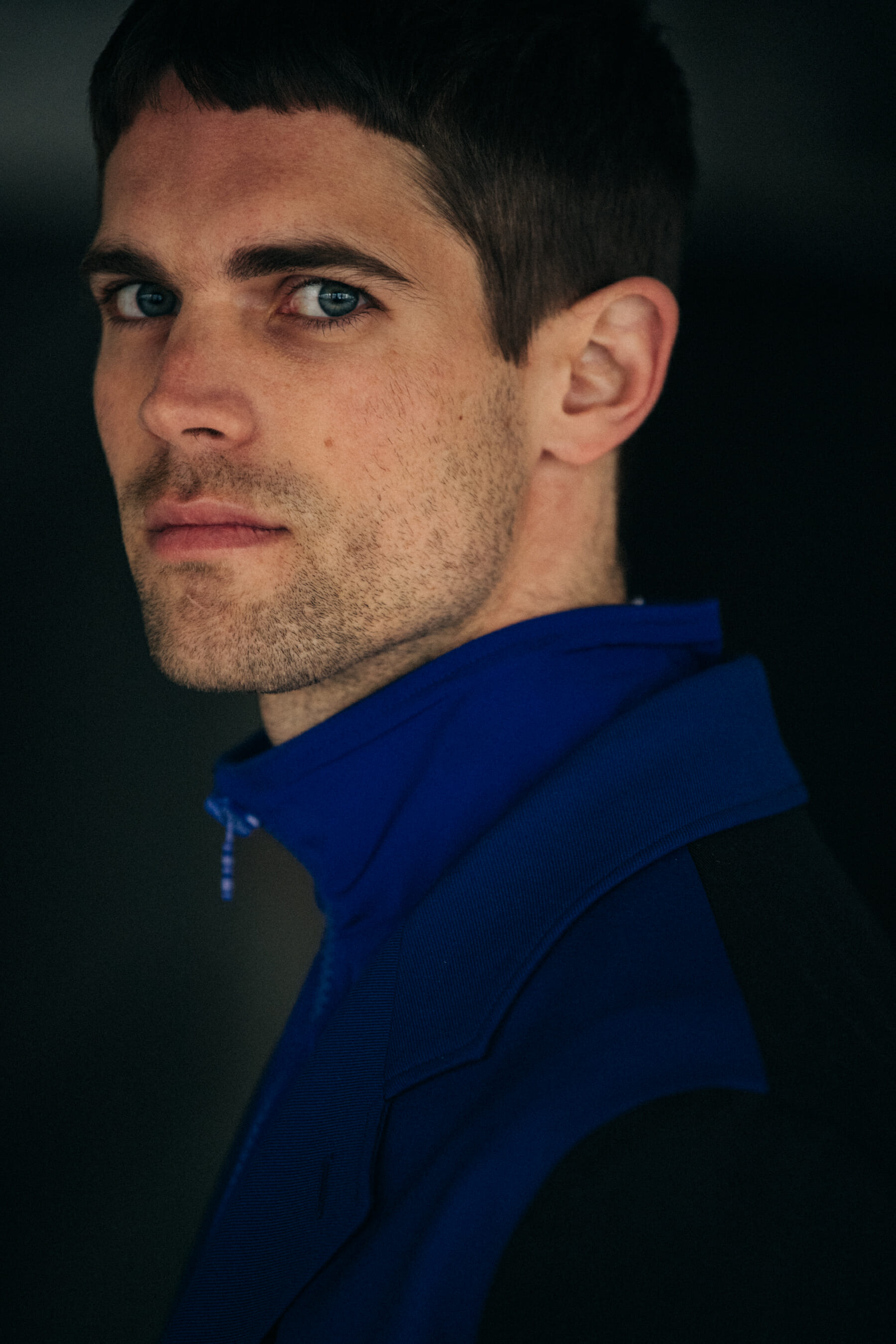 Model with dark hair