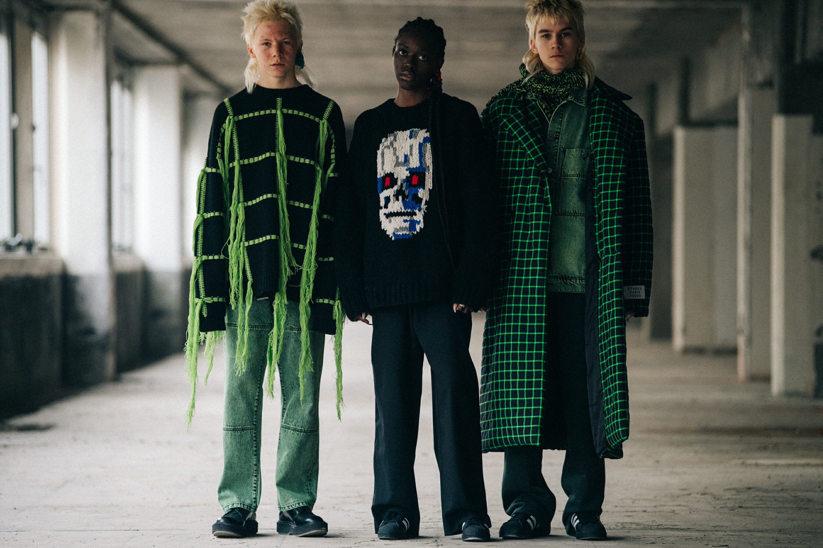 Model wearing green at Etudes