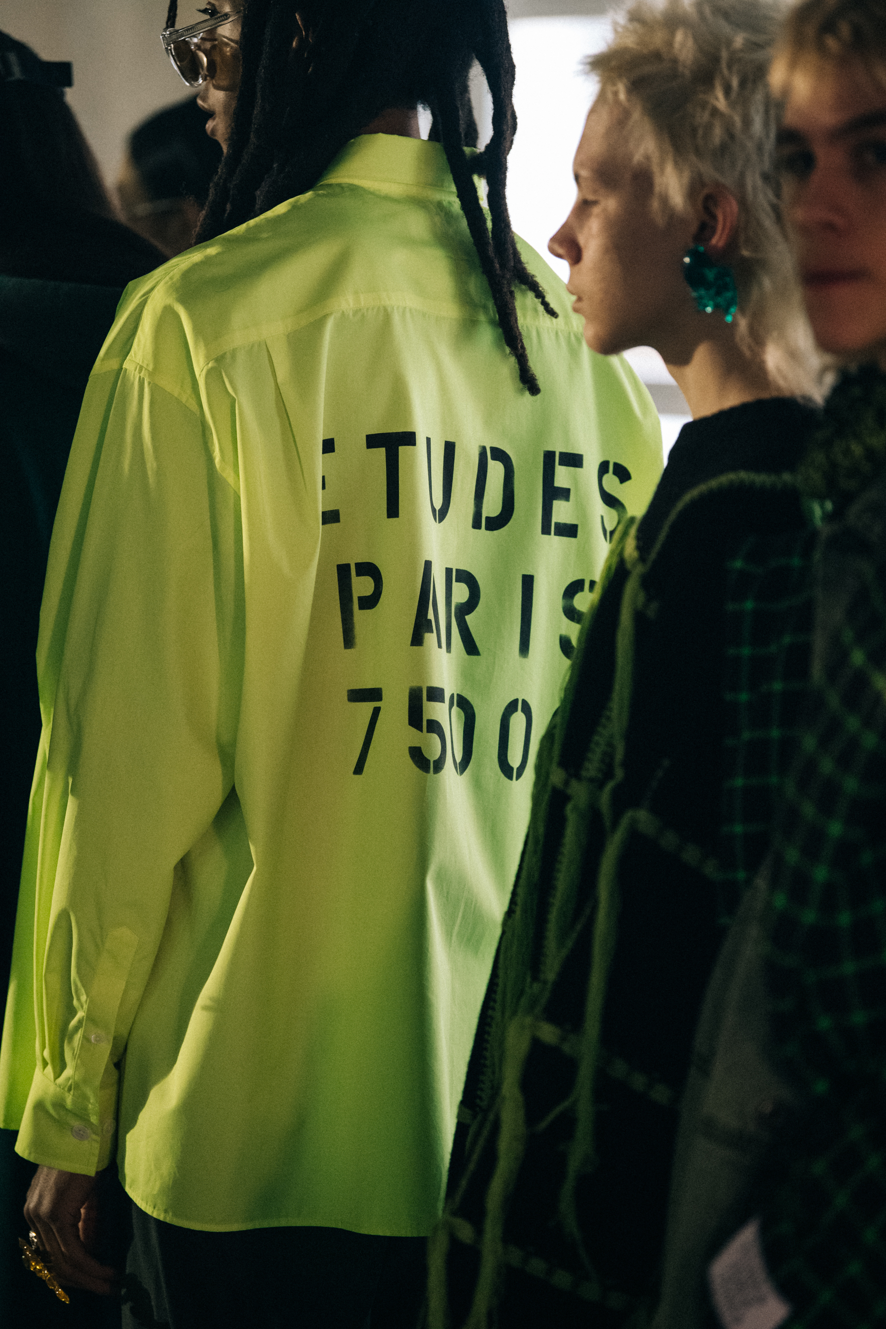 Model wearing green at Etudes