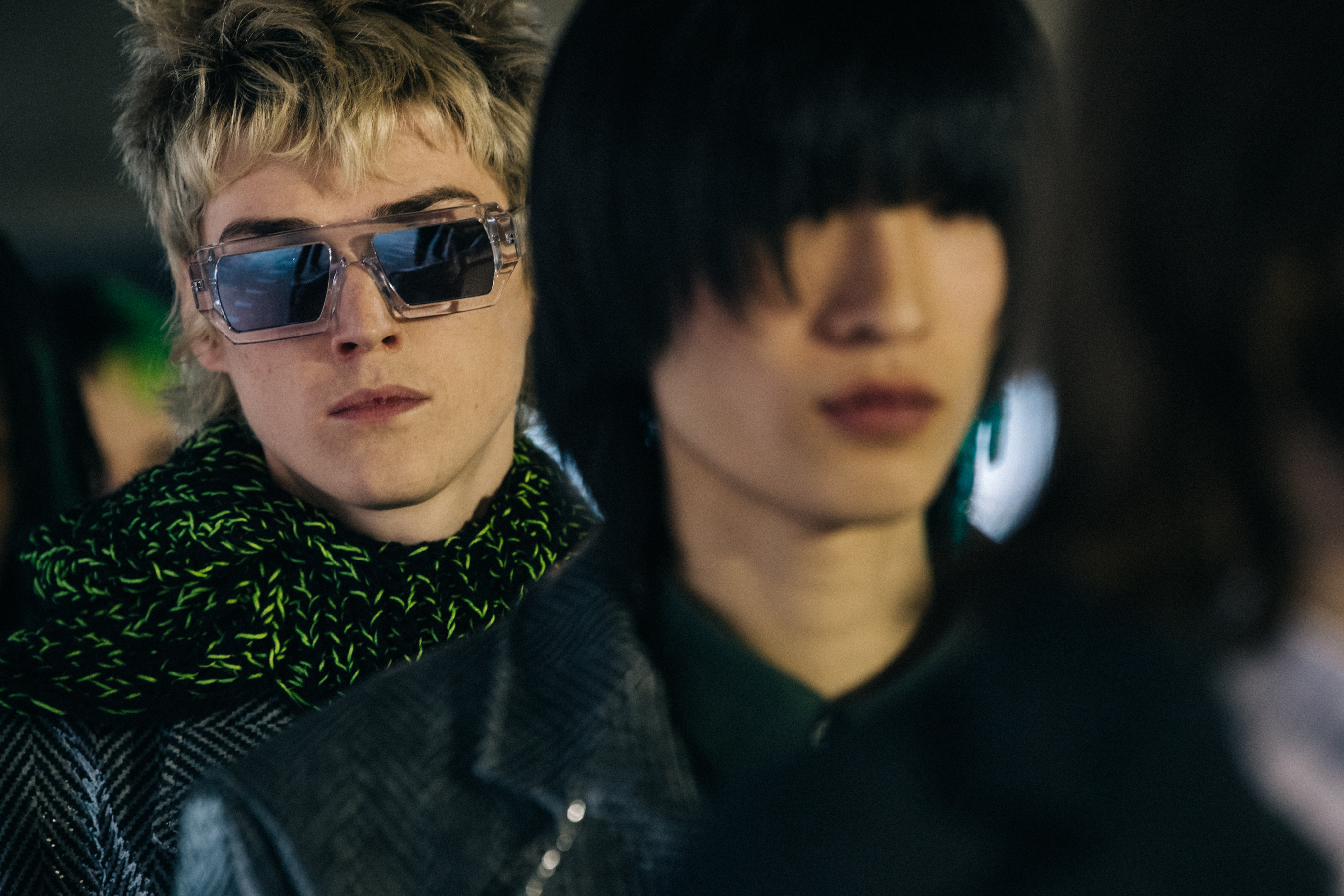 Model wearing Etudes sunglasses