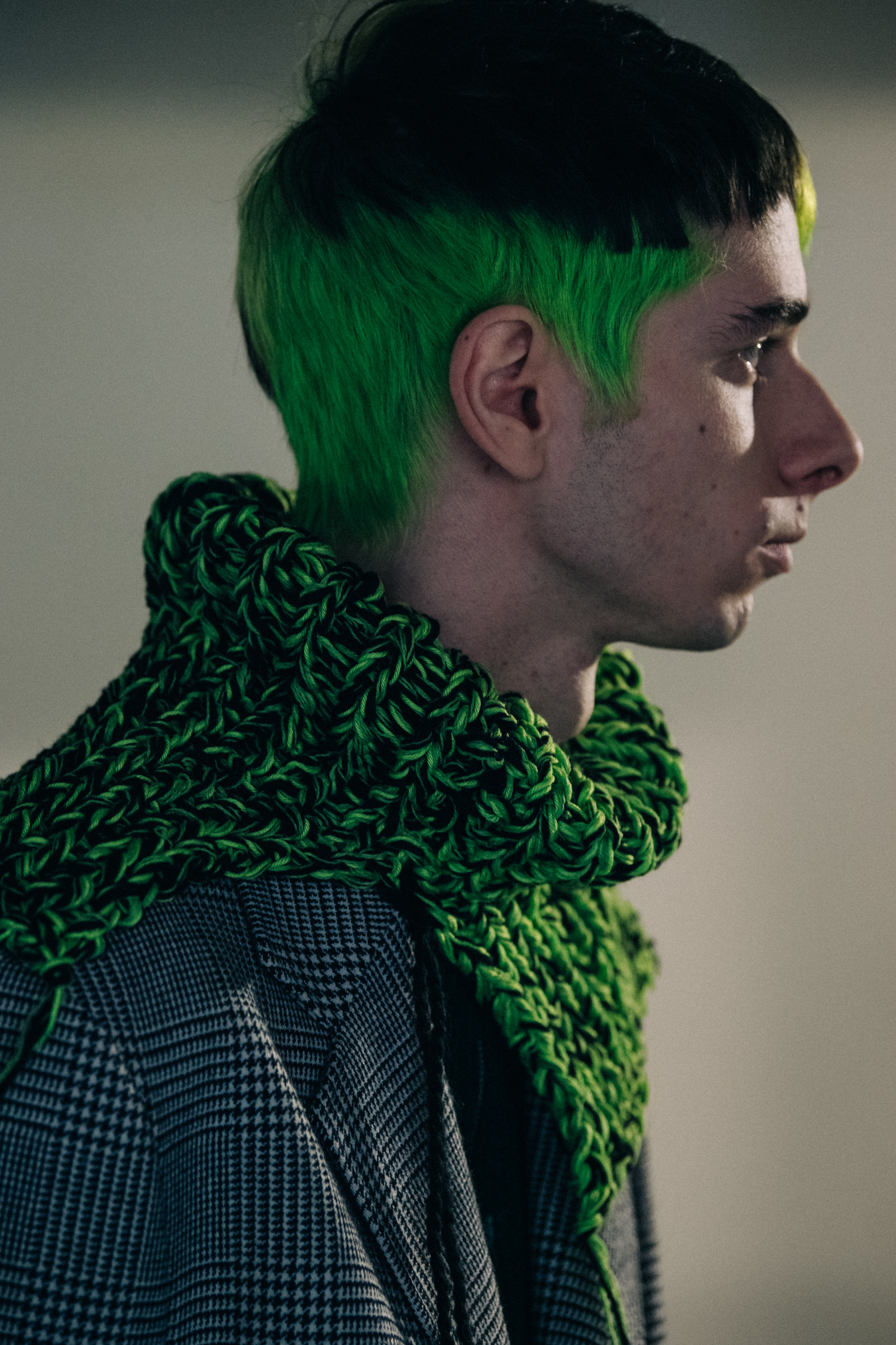 Model wearing green at Etudes