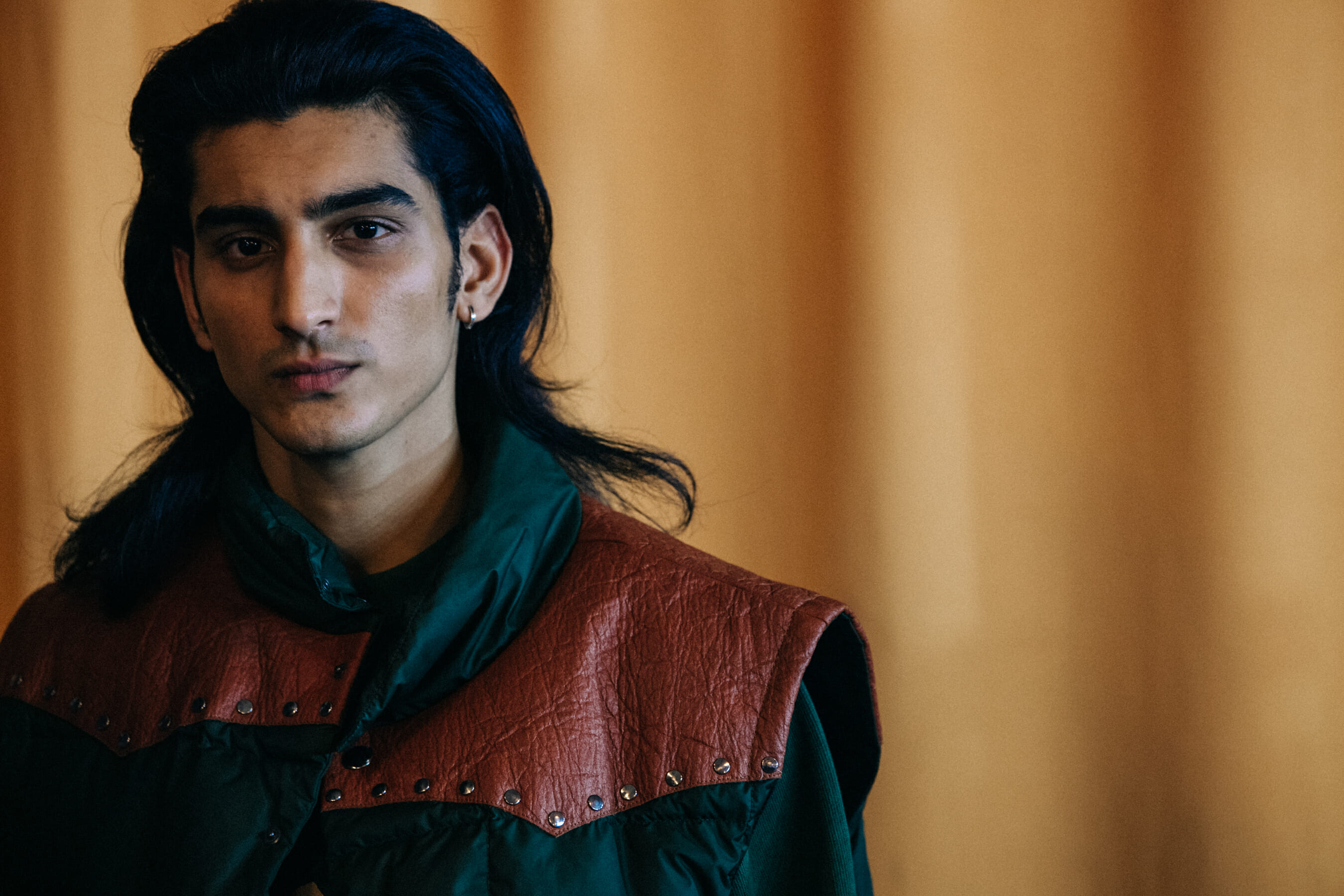 Model wearing insulated gilet
