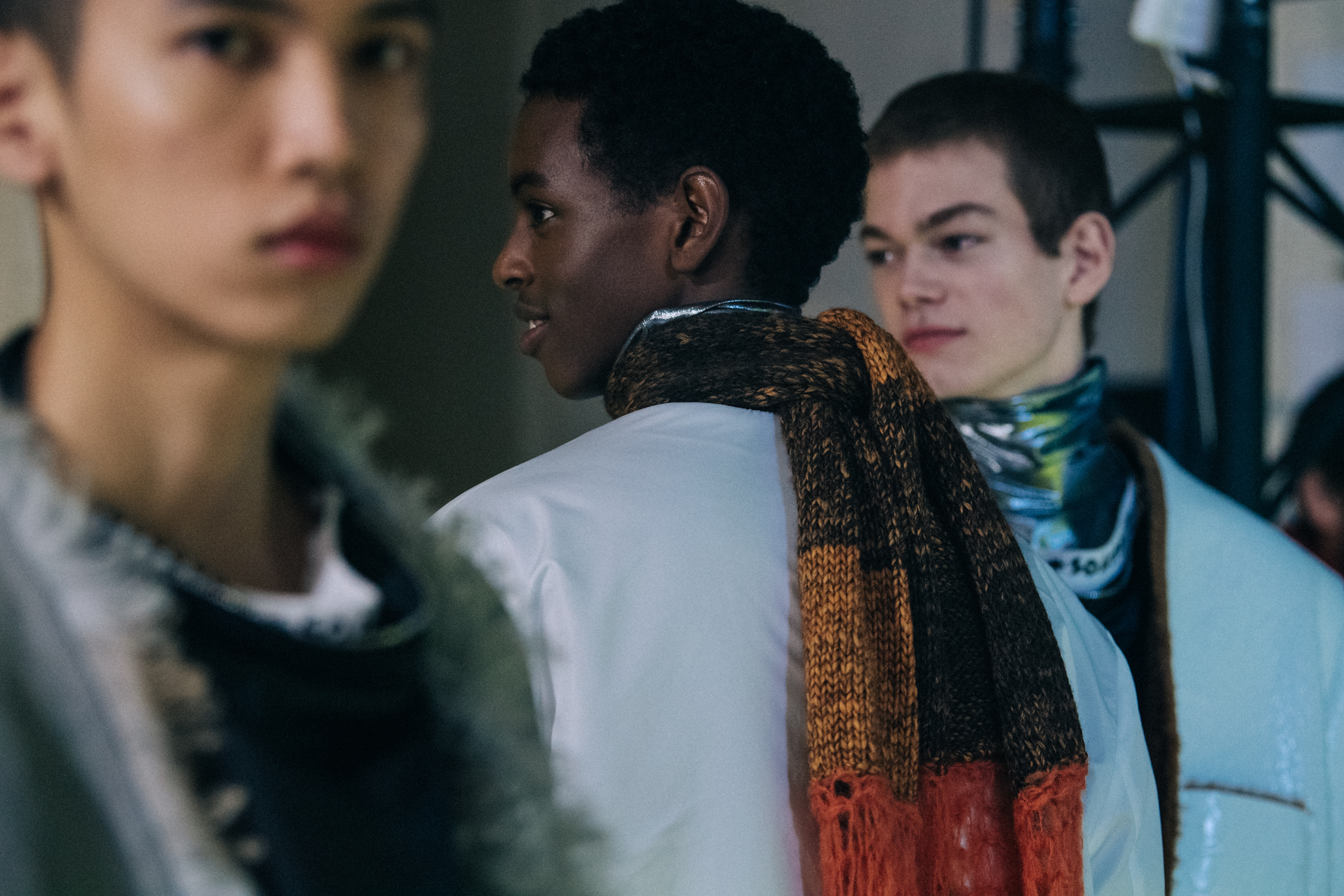 Models wearing white Raf Simons