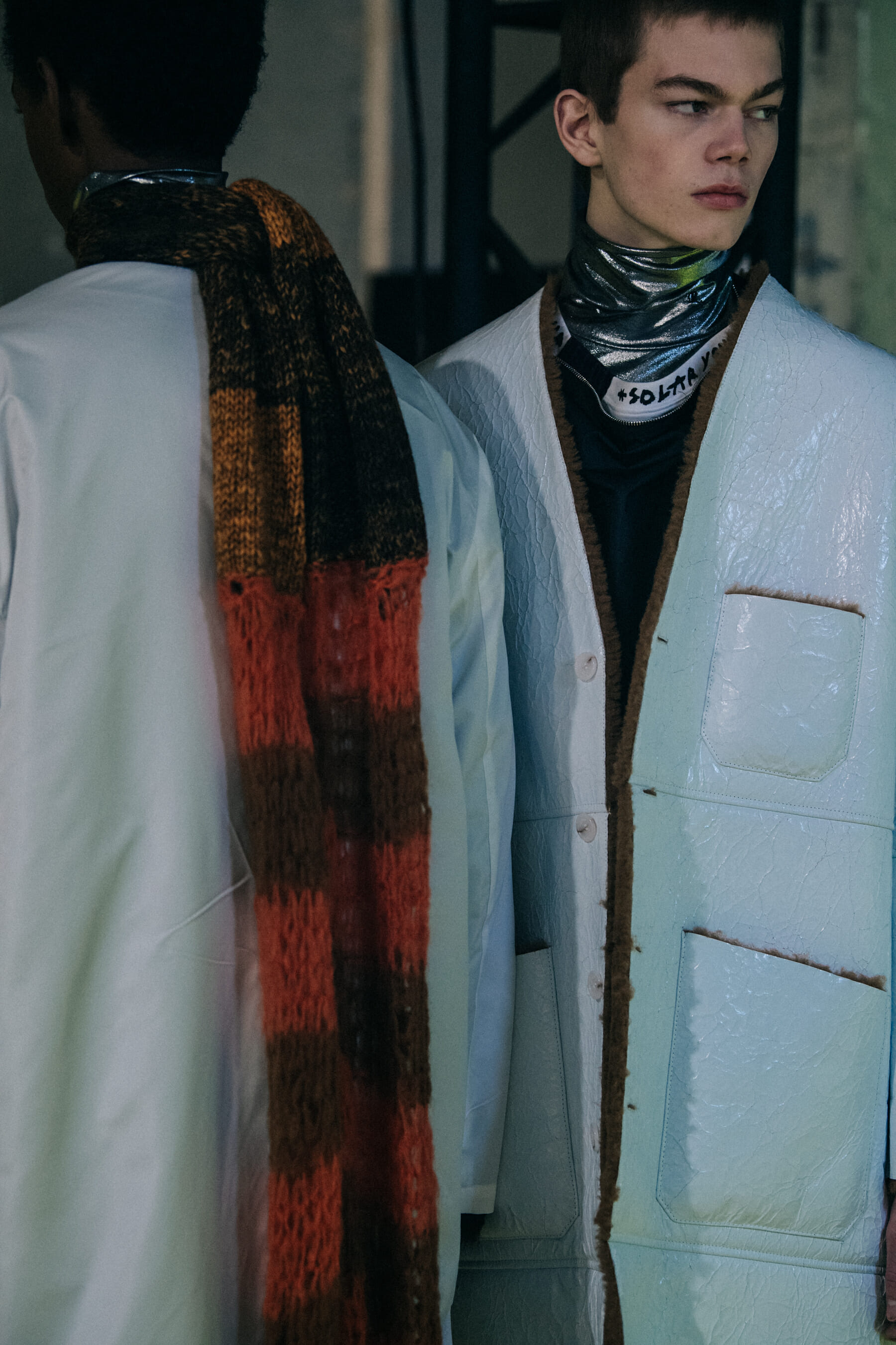 Models wearing white Raf Simons