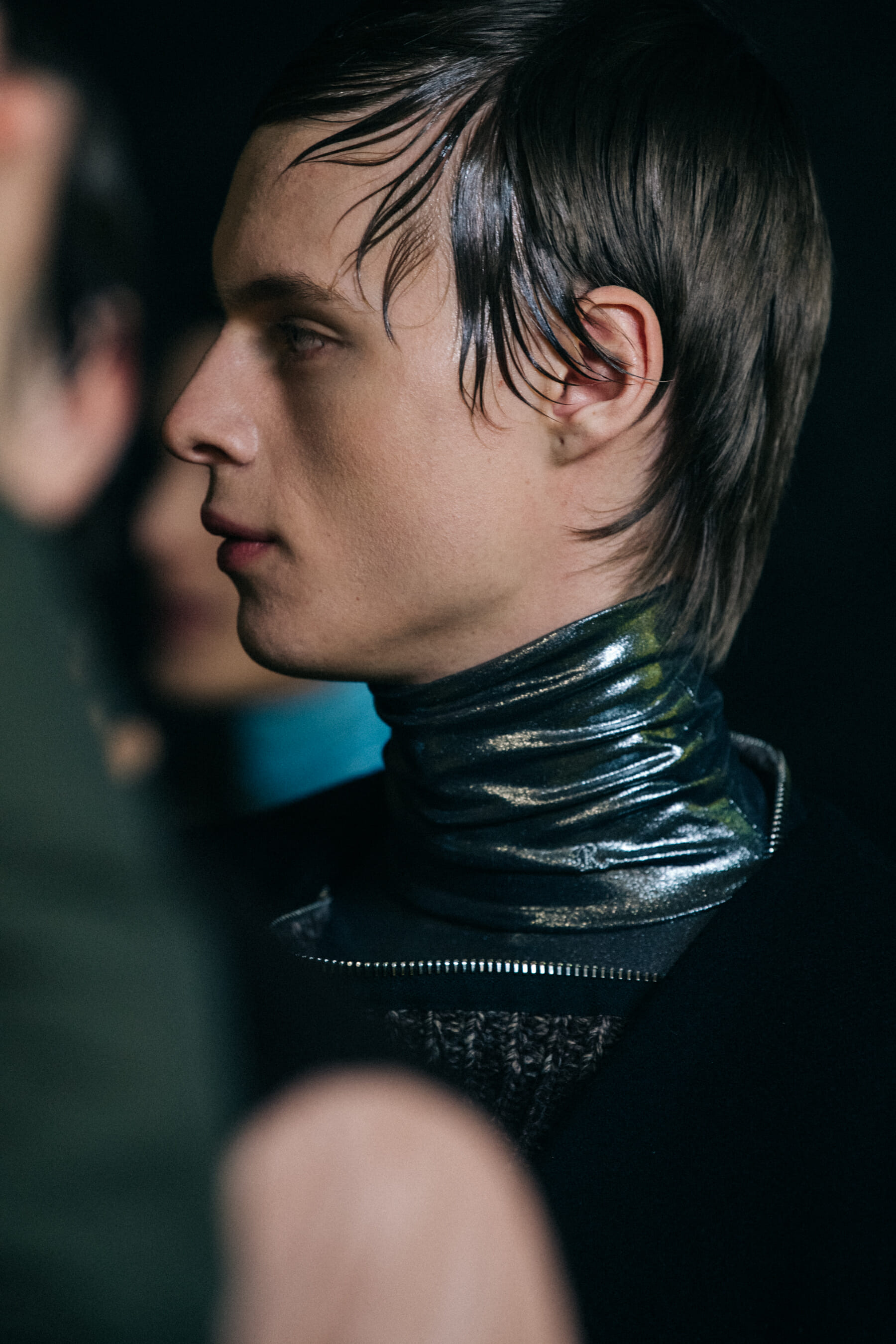 Models wearing wool at Raf Simons