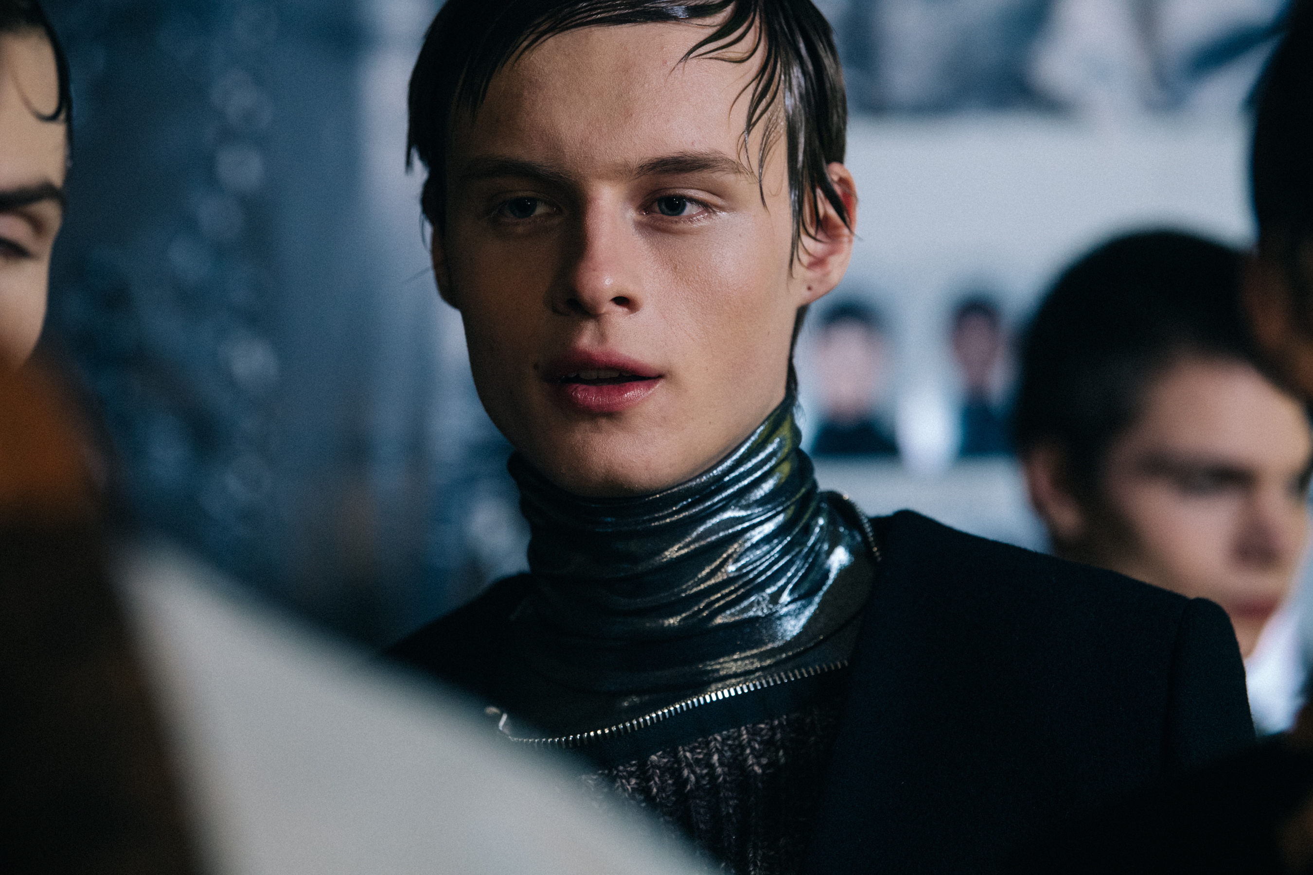 Models wearing wool at Raf Simons