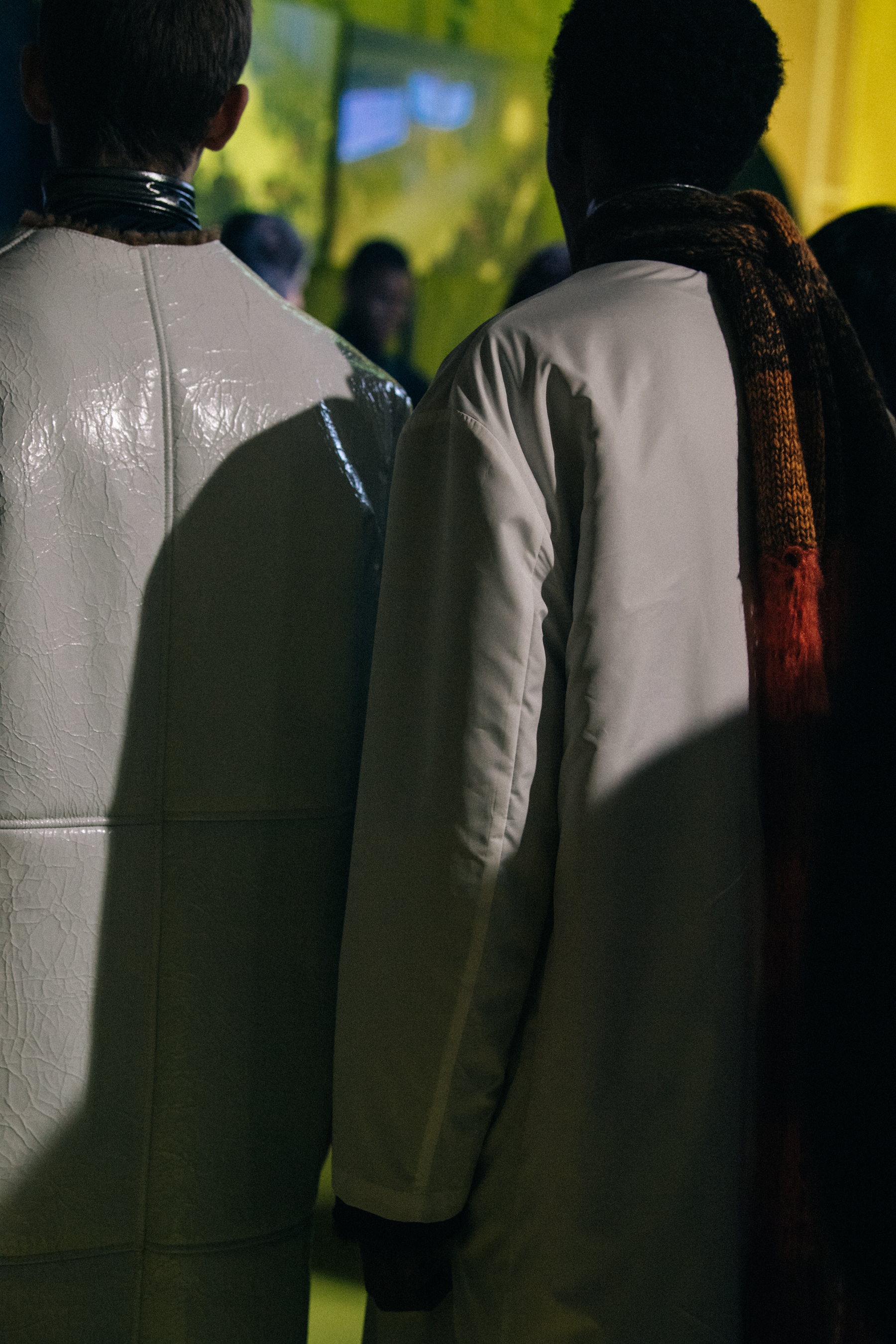 Models wearing white Raf Simons