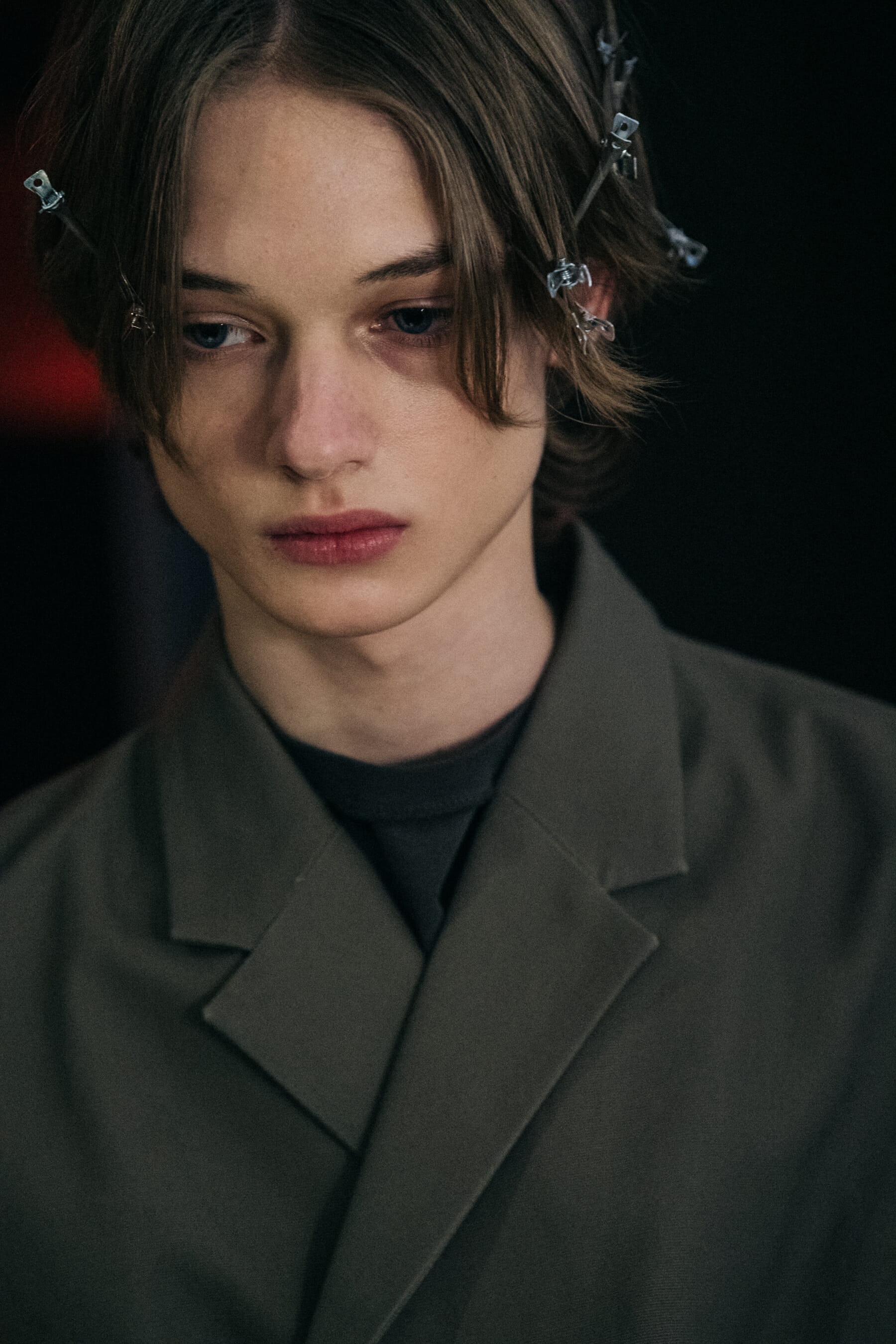 Model wearing Rhude suit