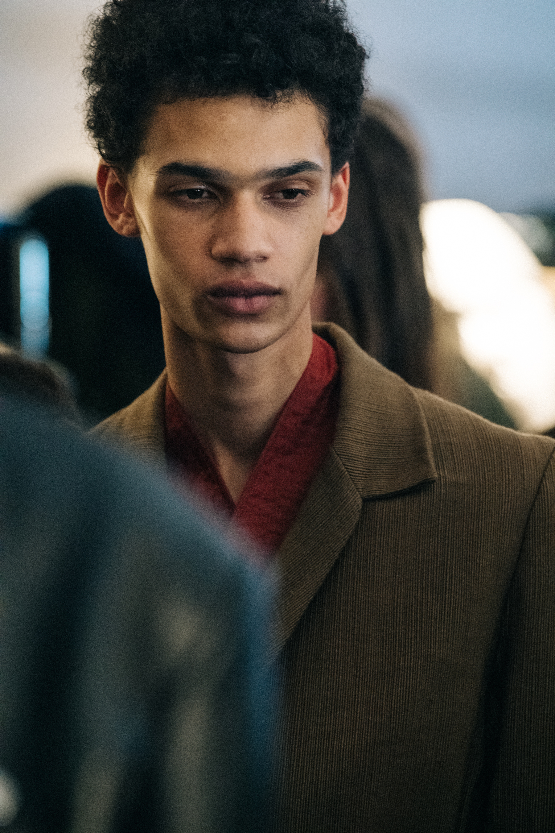 Model wearing Rhude suit