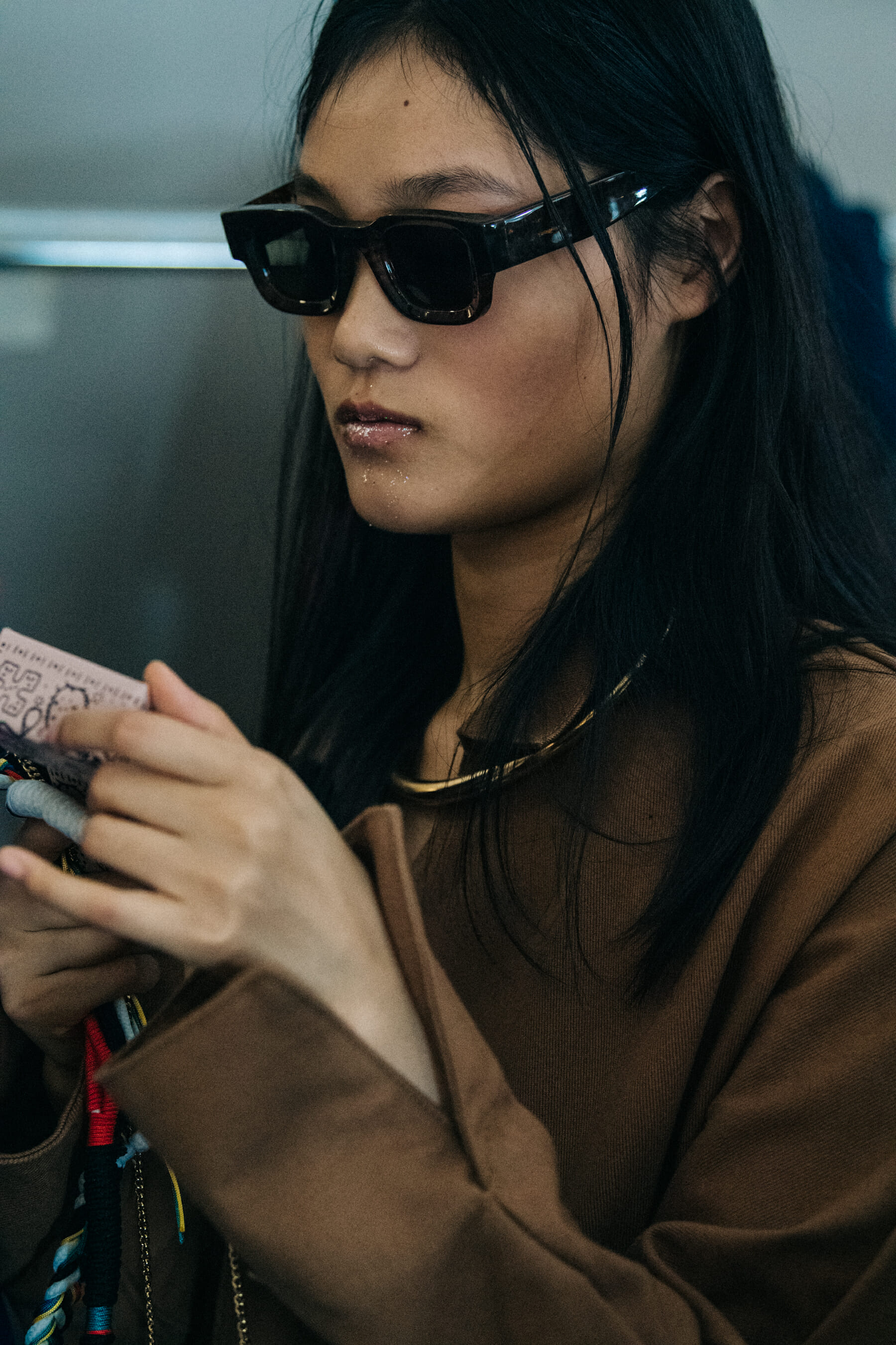 Model wearing sunglasses