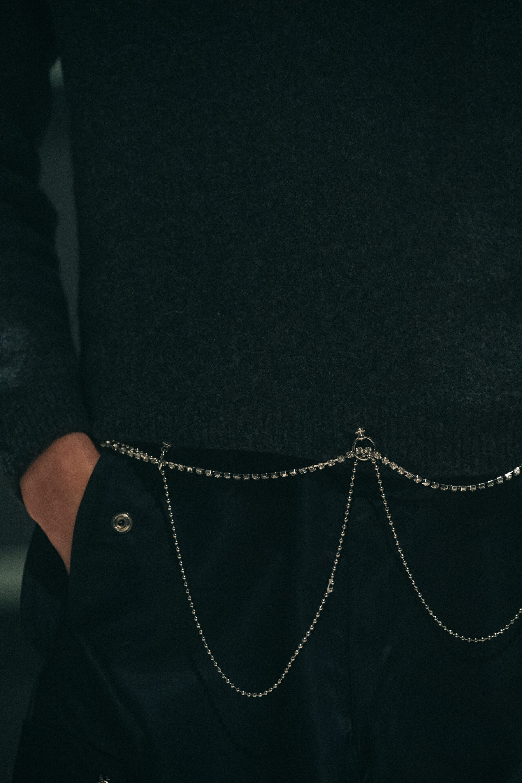 Models wearing dark outfits at Stefano Pilati