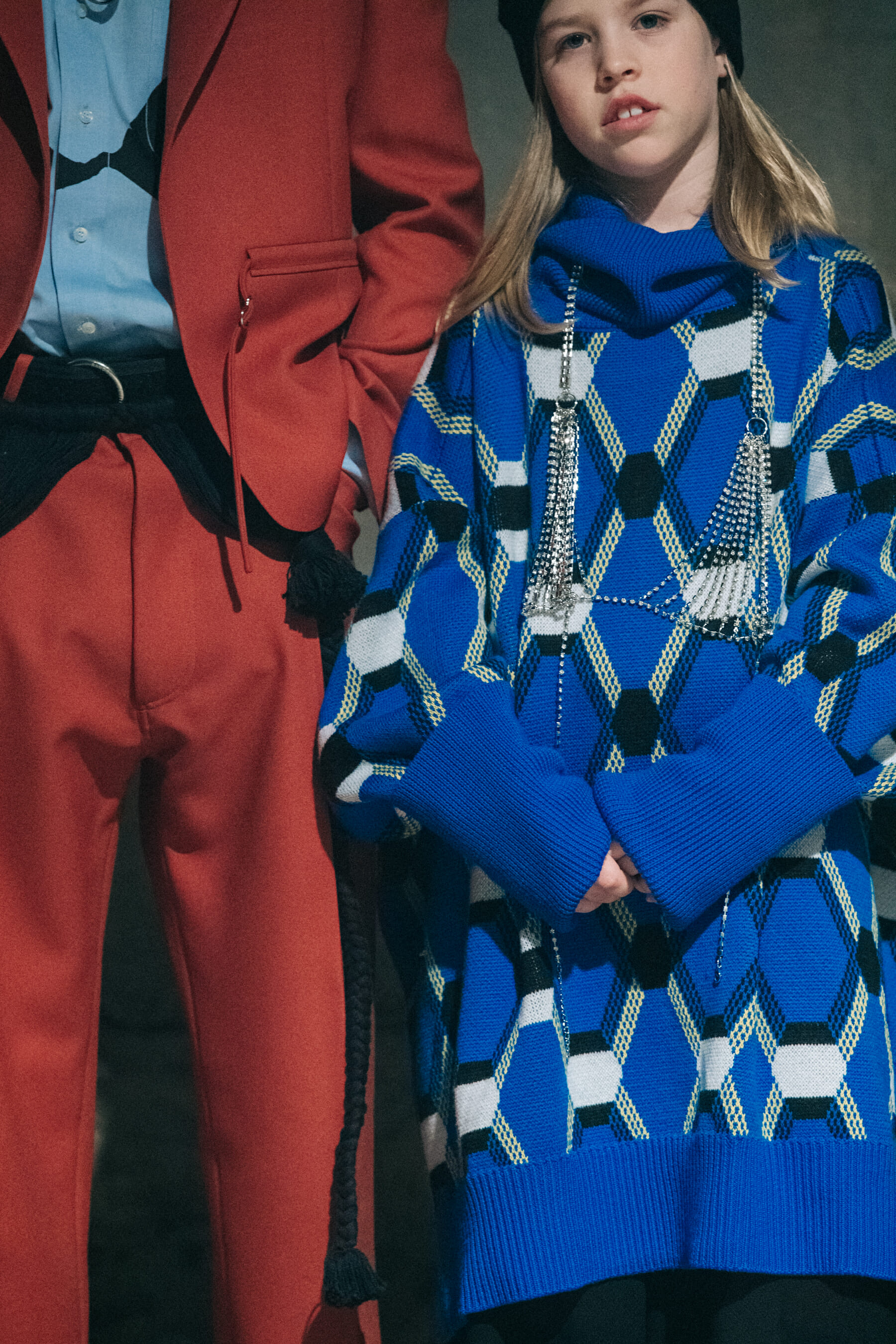 Models wearing colourful outfits at Stefano Pilati