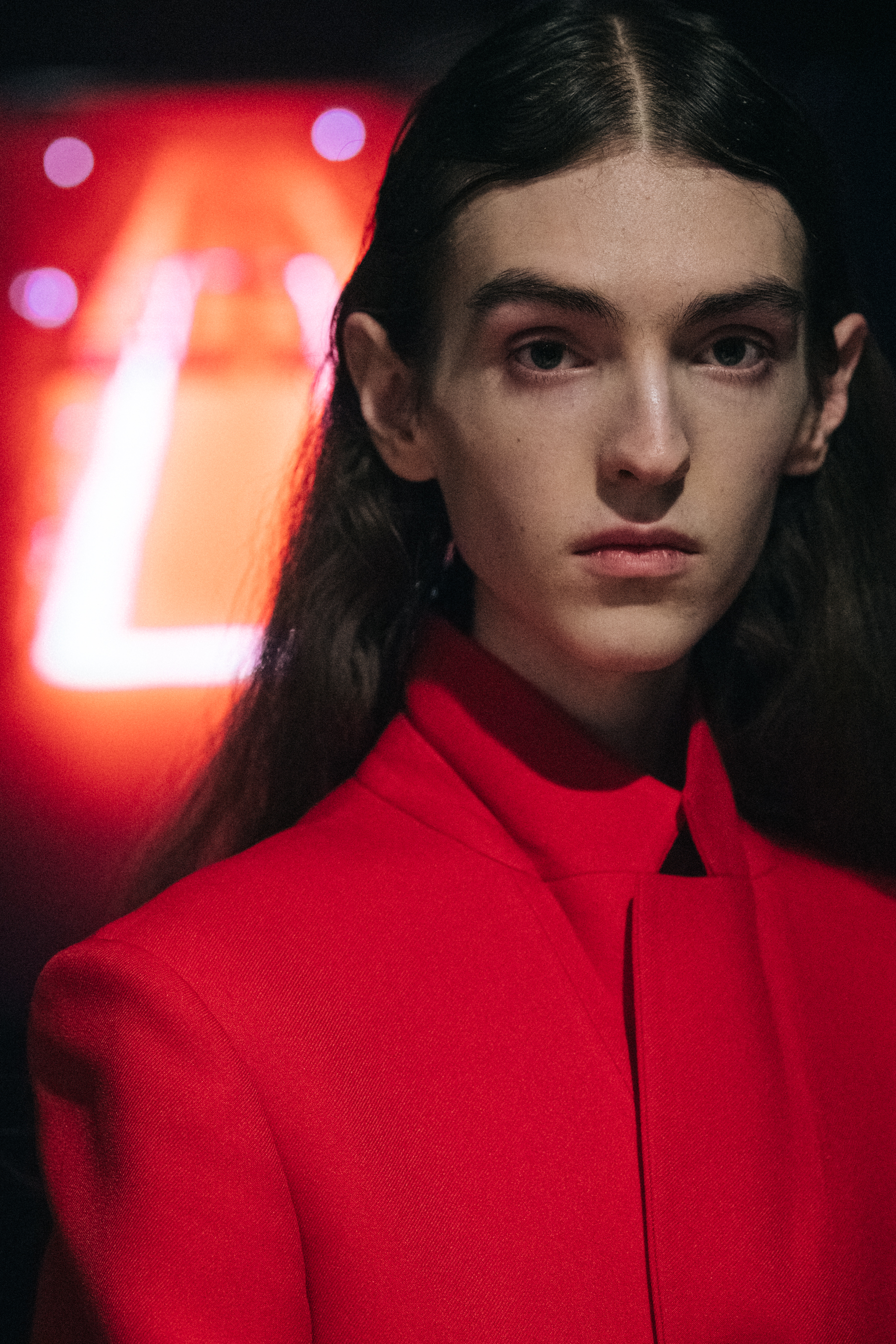 Models wearing colourful outfits at Stefano Pilati