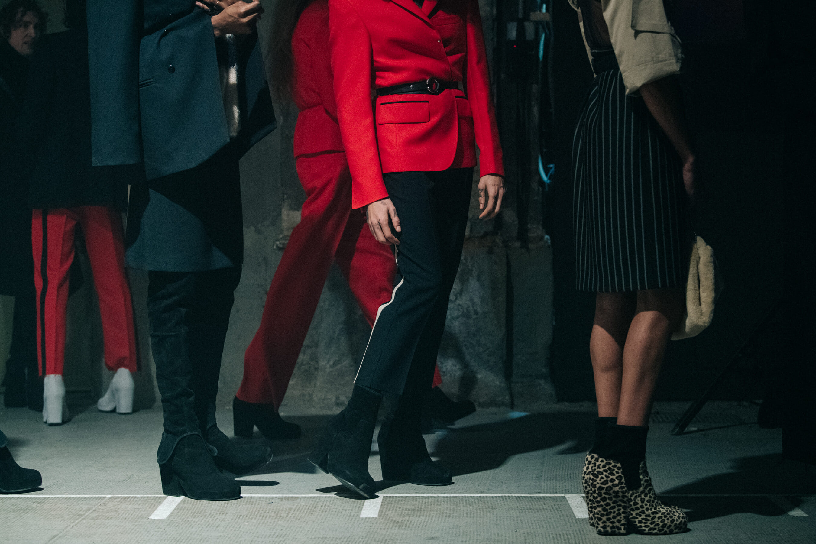 Models wearing colourful outfits at Stefano Pilati